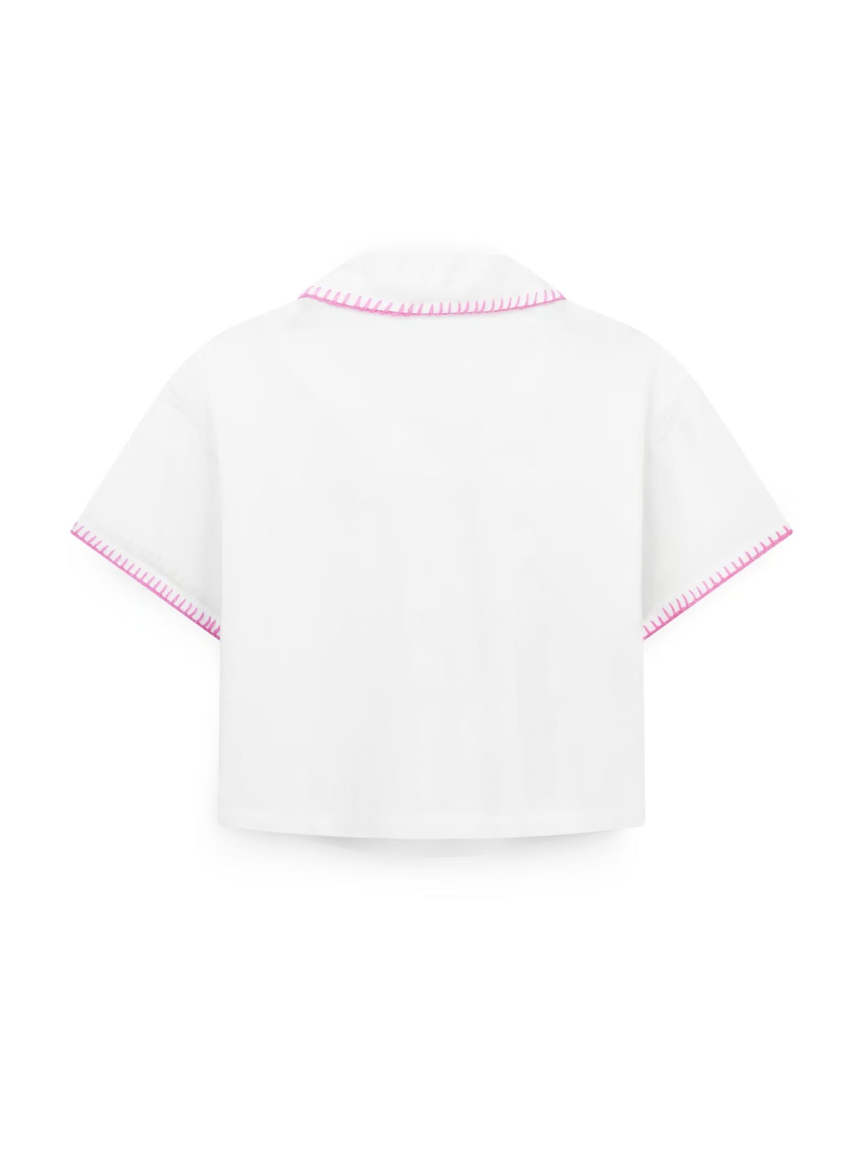 AIIZ Girl's Embroidered Camp Collar Shirt