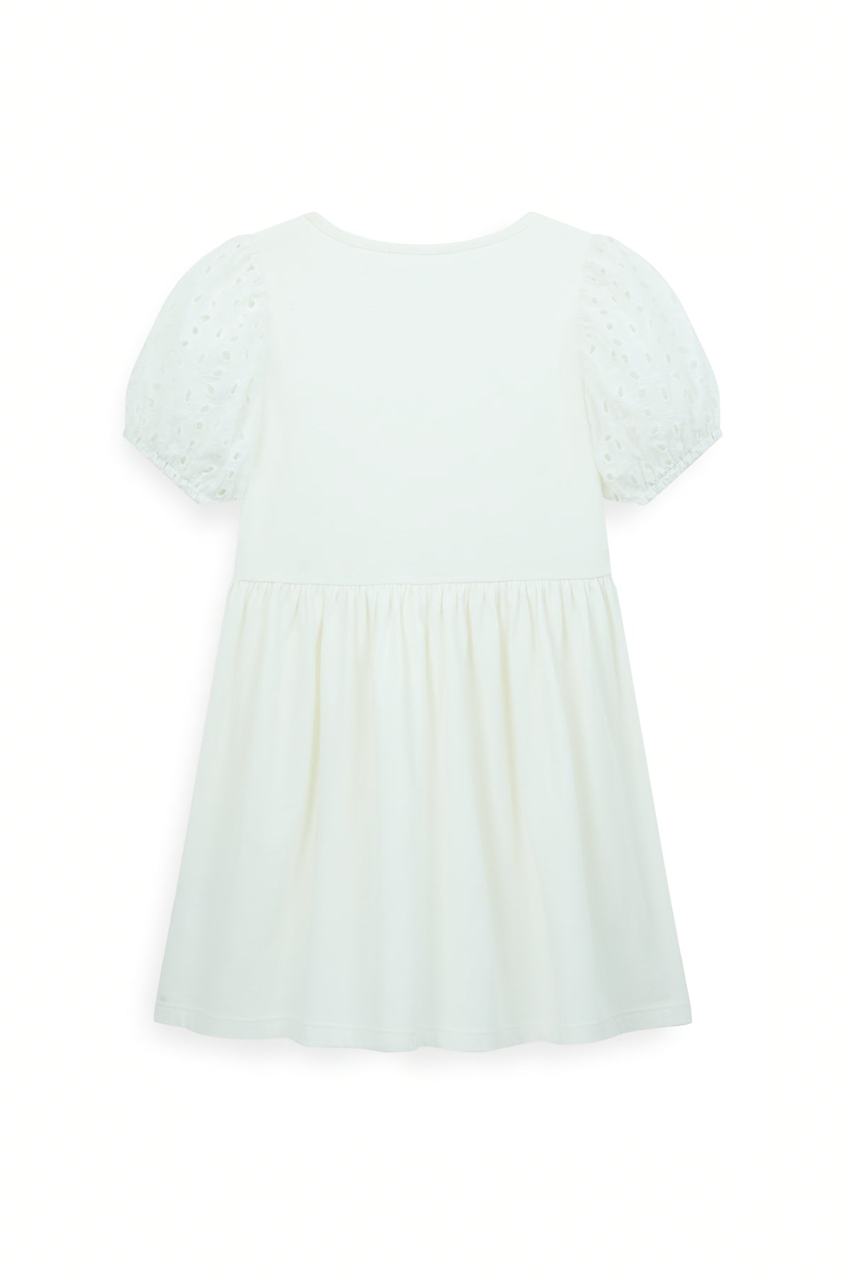 AIIZ Girl's Embroidered Puff Sleeve A-Line Dress