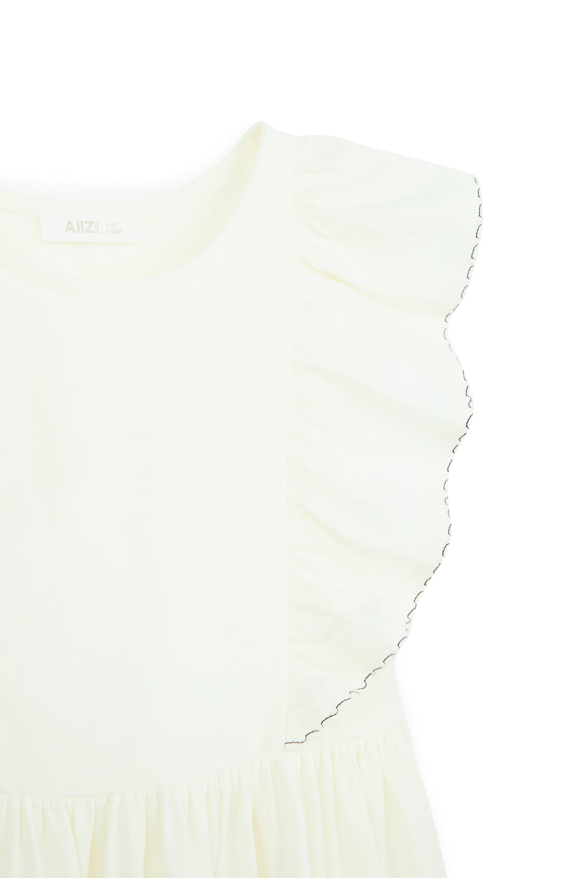 AIIZ Girl's Ruffled Topstitched Dress
