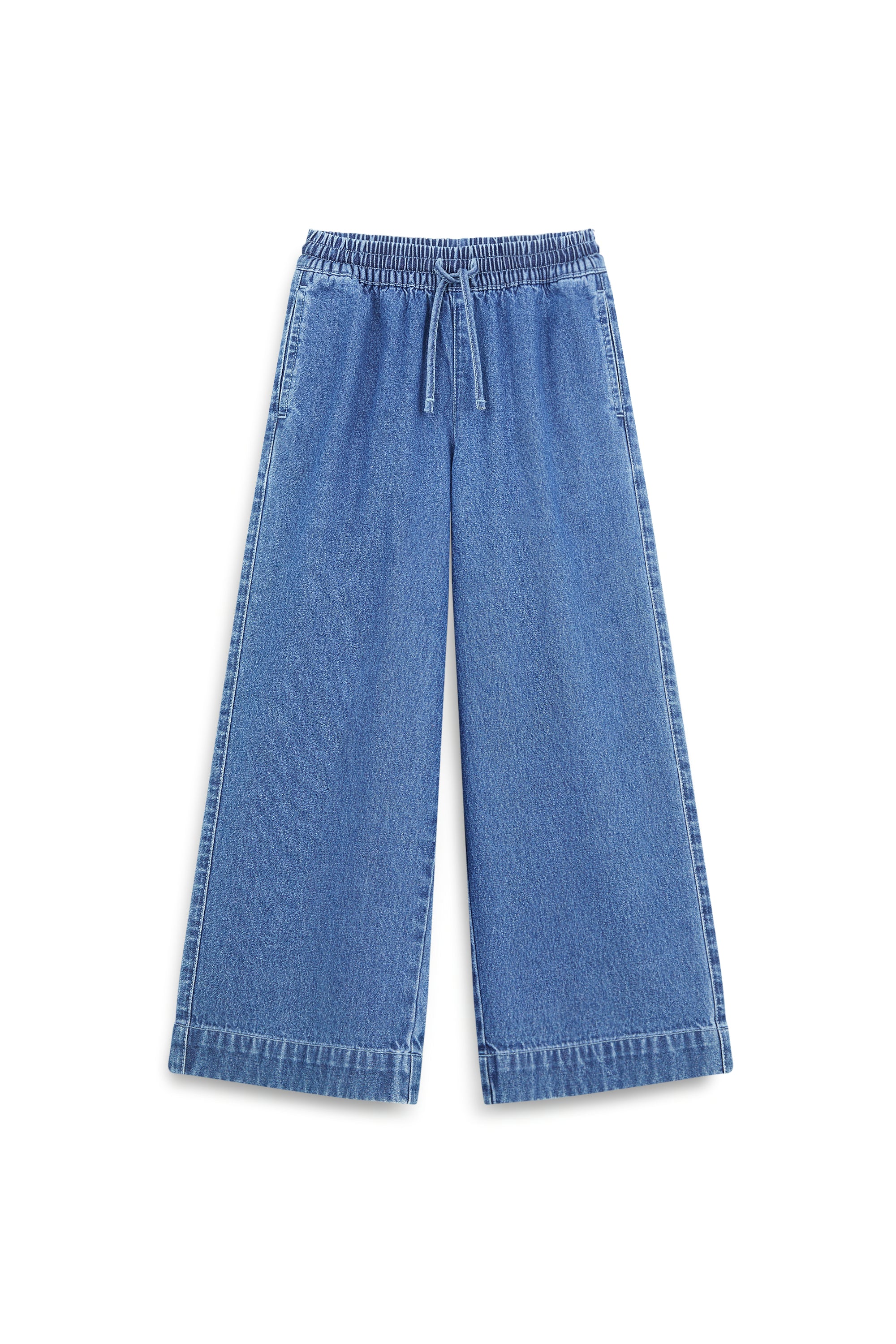 AIIZ Girl's Wide Leg Jeans (Blue / 4-5Y)