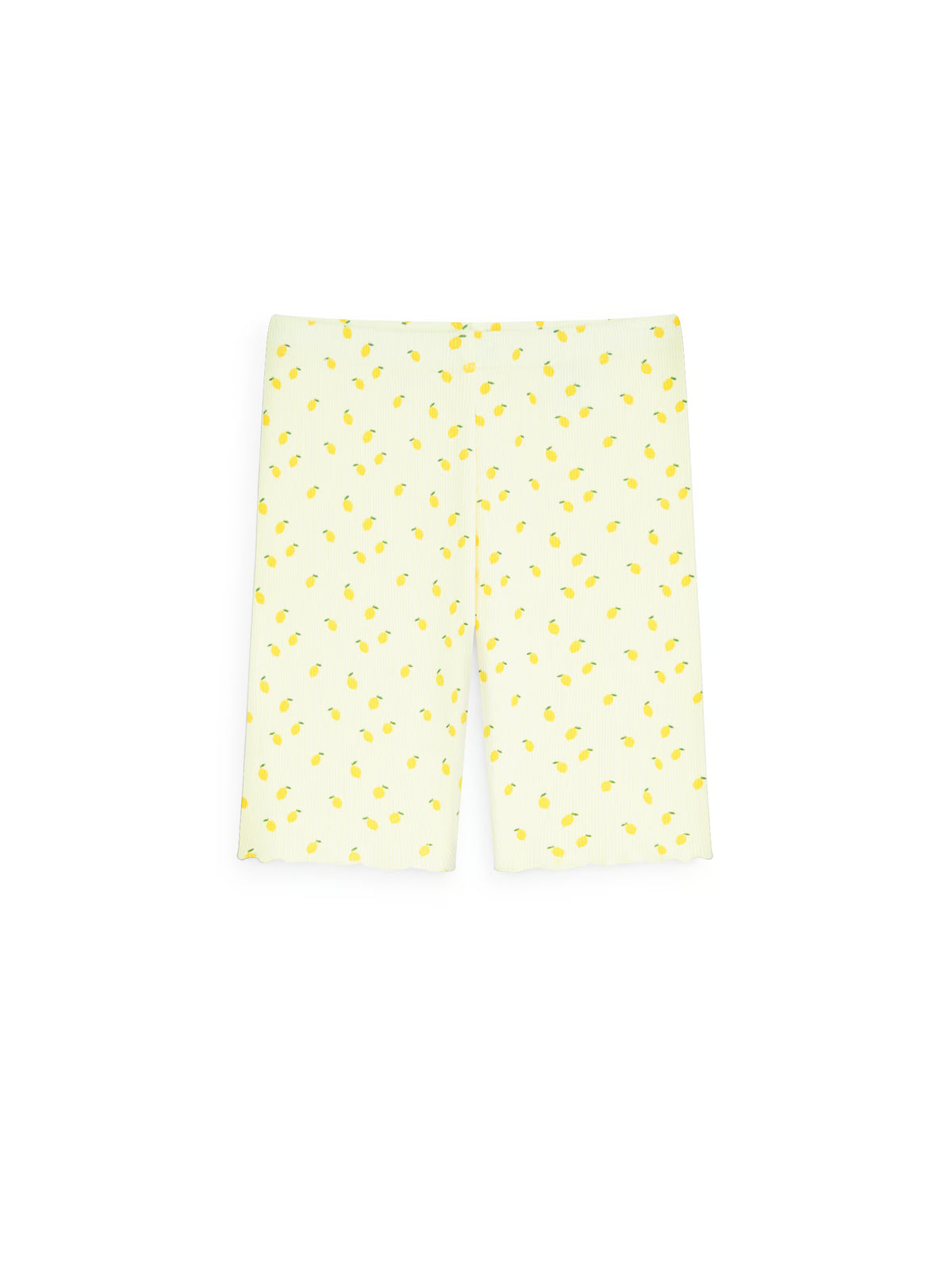 AIIZ Girl's Printed Ribbed Bike Leggings (Light Yellow / 3-4Y)