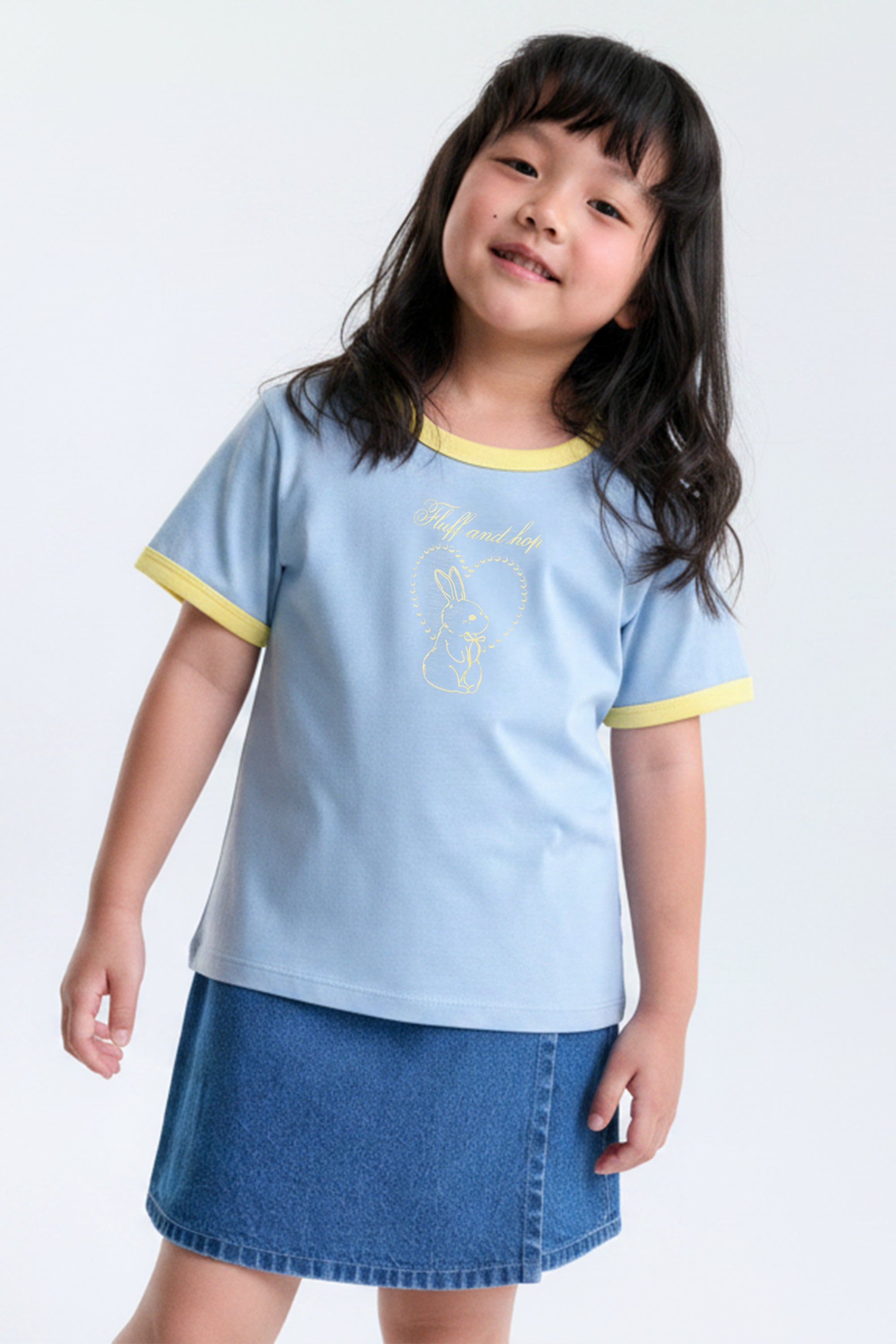 AIIZ Girl's Ringer Graphic T-Shirt