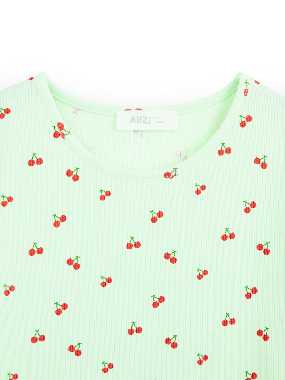 AIIZ Girl's Printed Ribbed T-Shirt