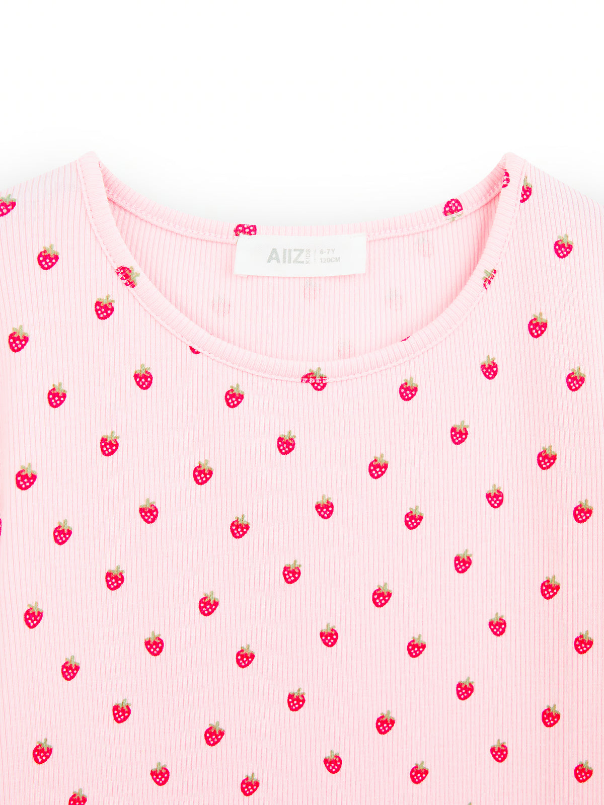 AIIZ Girl's Printed Ribbed T-Shirt