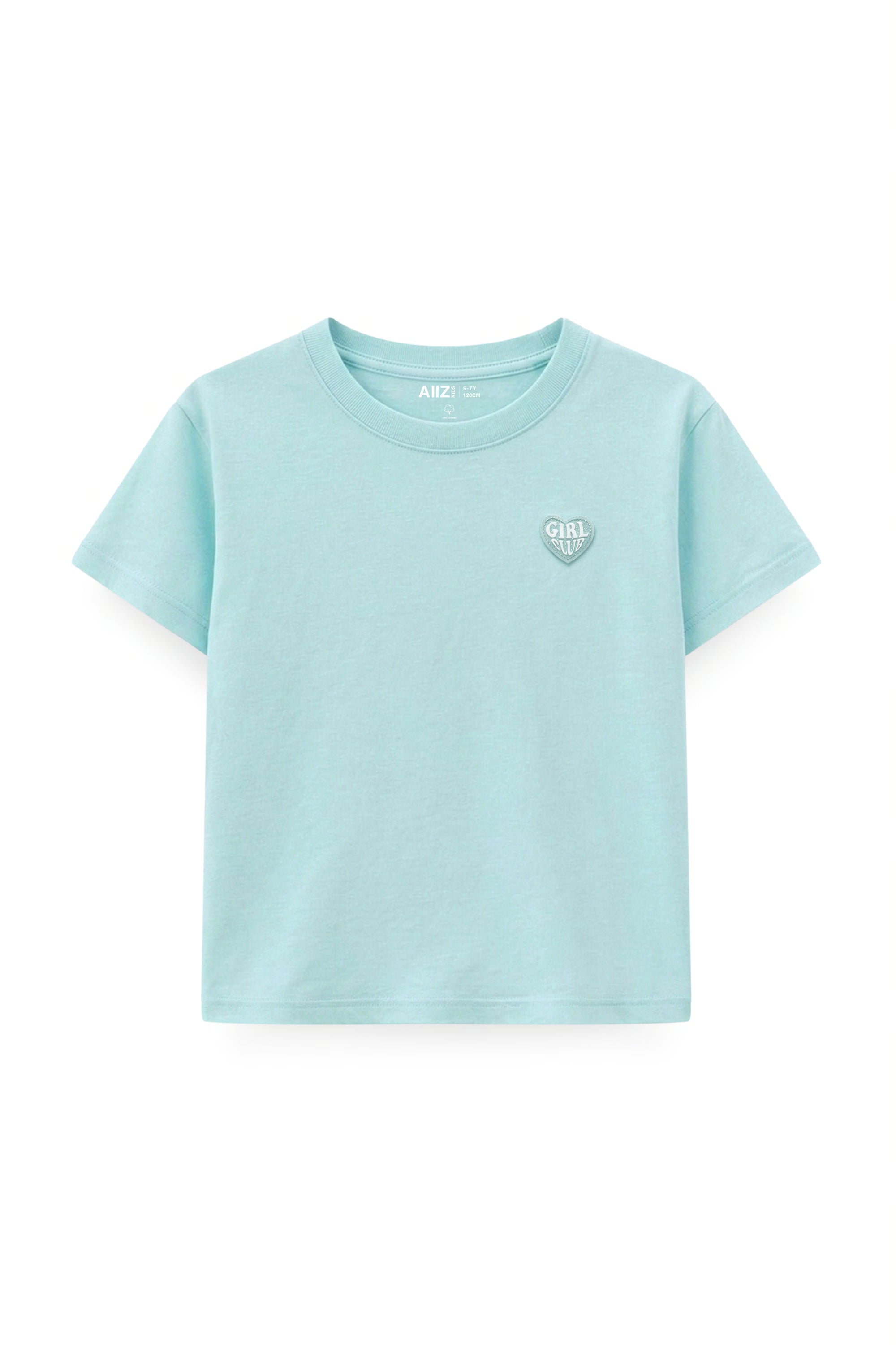 AIIZ Girl's Loose fit T-Shirt (Light Blue / 4-5Y)