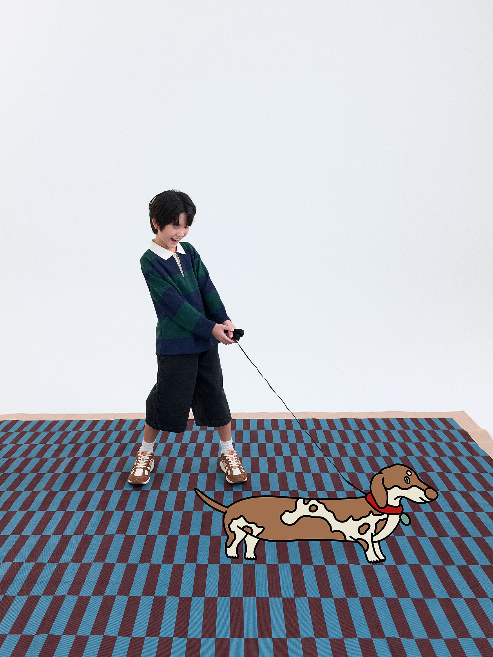 AIIZ Boy's Striped Rugby Polo Shirt