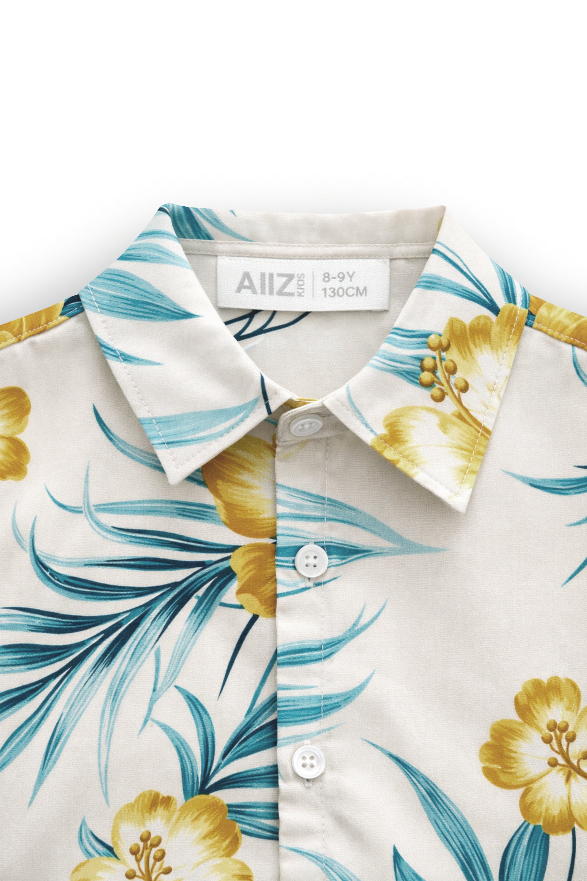 AIIZ Kids’ Summer Floral Short-Sleeve Shirt – 100% Rayon