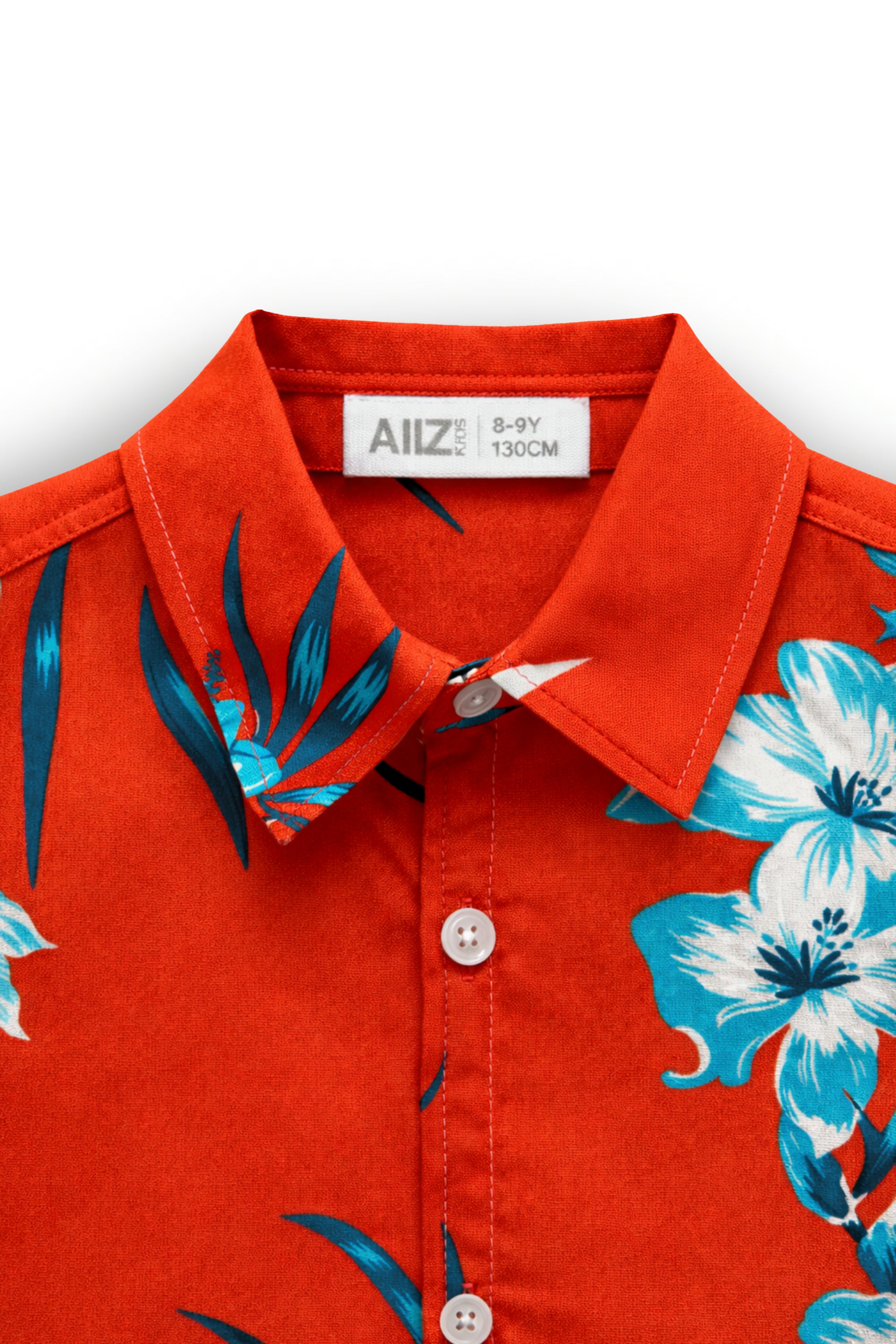 AIIZ Kids’ Summer Floral Short-Sleeve Shirt – 100% Rayon