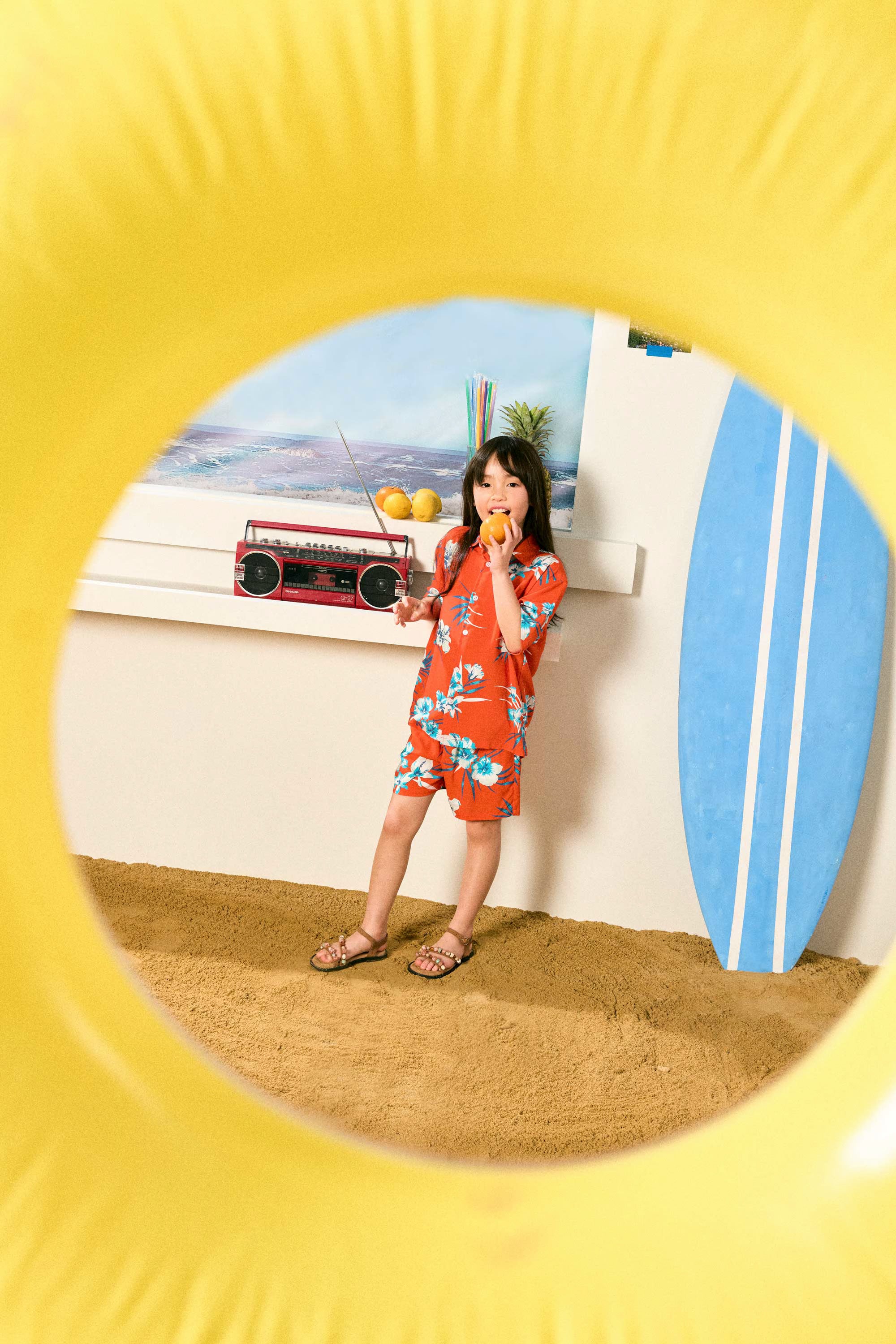 AIIZ Kids’ Summer Floral Short-Sleeve Shirt – 100% Rayon