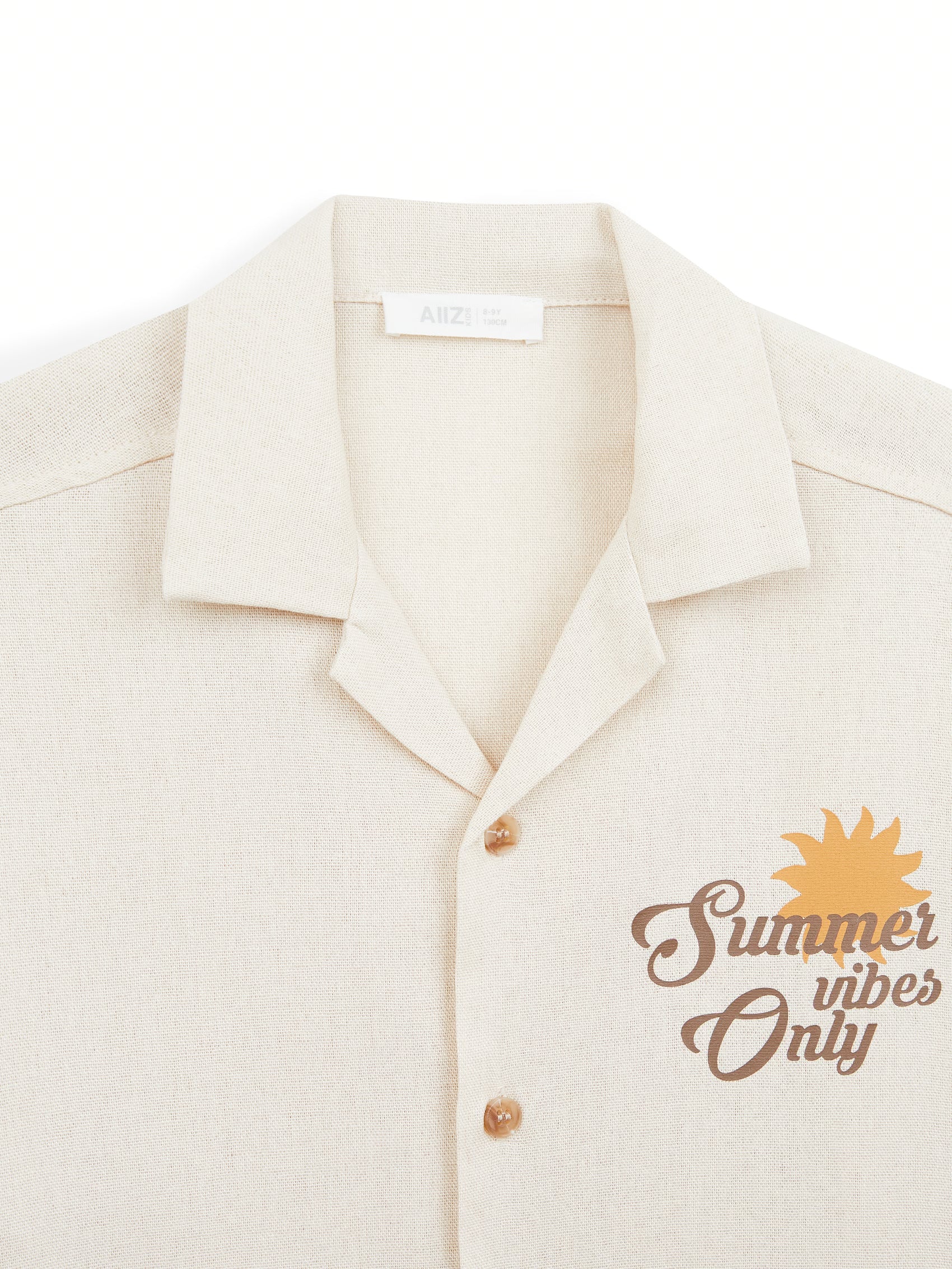 AIIZ Boy's Printed Camp Collar Shirt