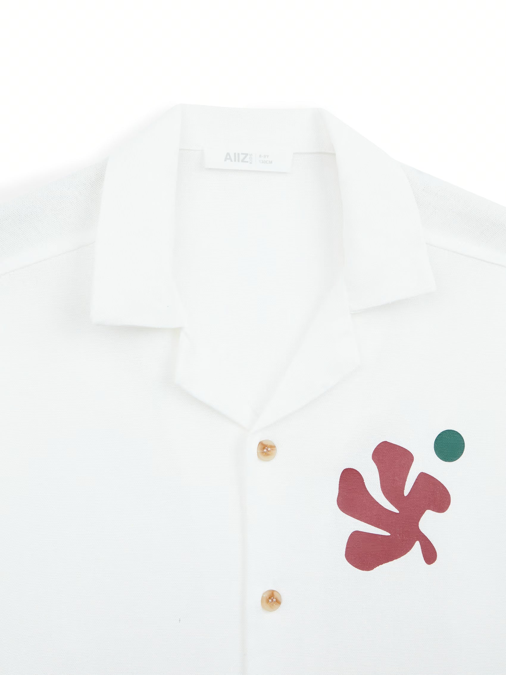 AIIZ Boy's Printed Camp Collar Shirt