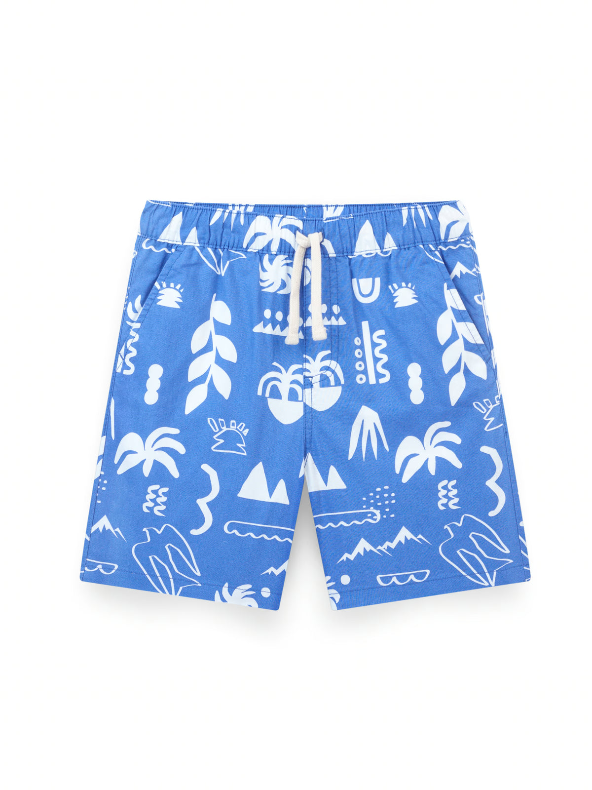 AIIZ Boy's Printed Shorts (Blue / 4-5Y)