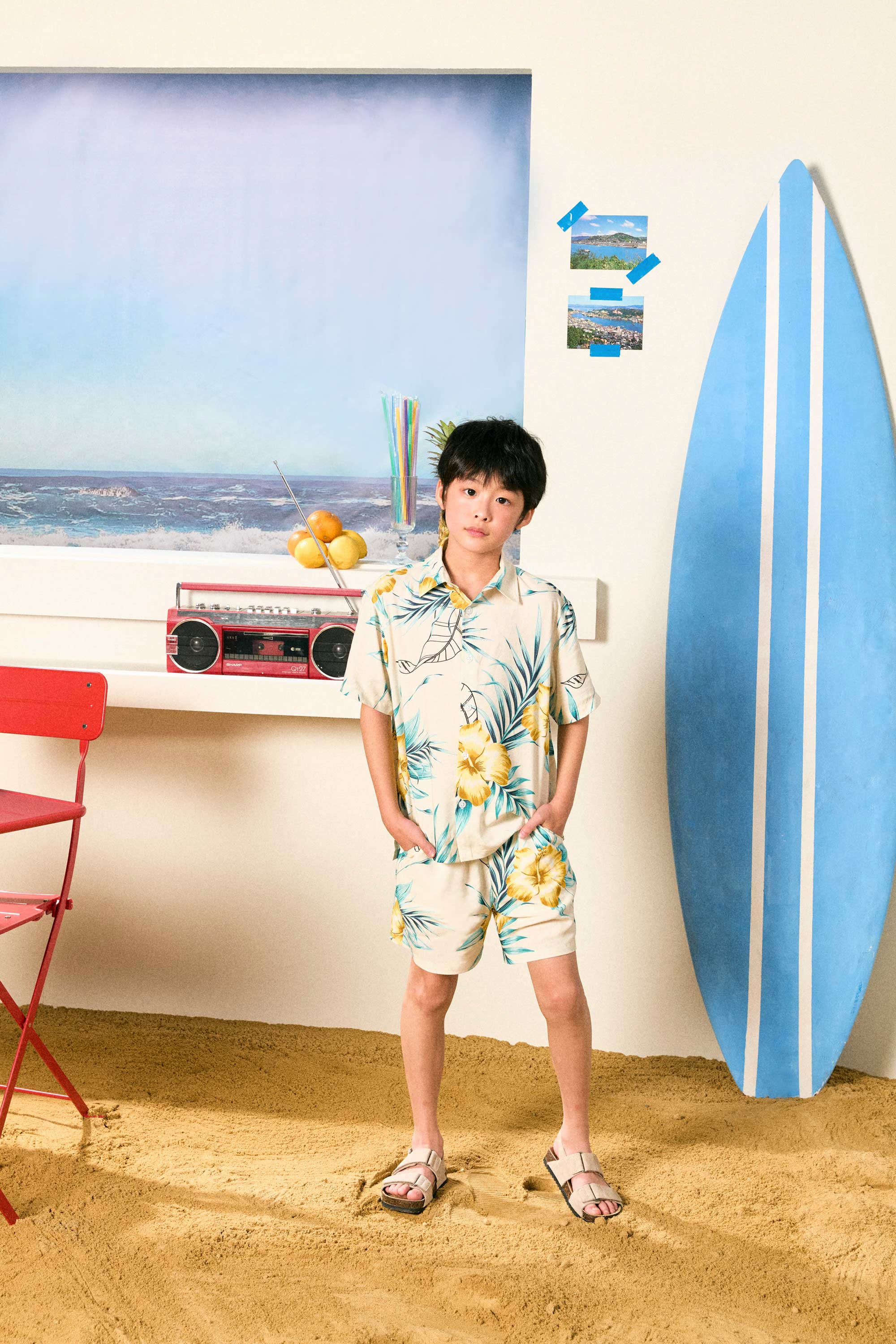 AIIZ Kids’ Songkran Floral Shorts – 100% Rayon