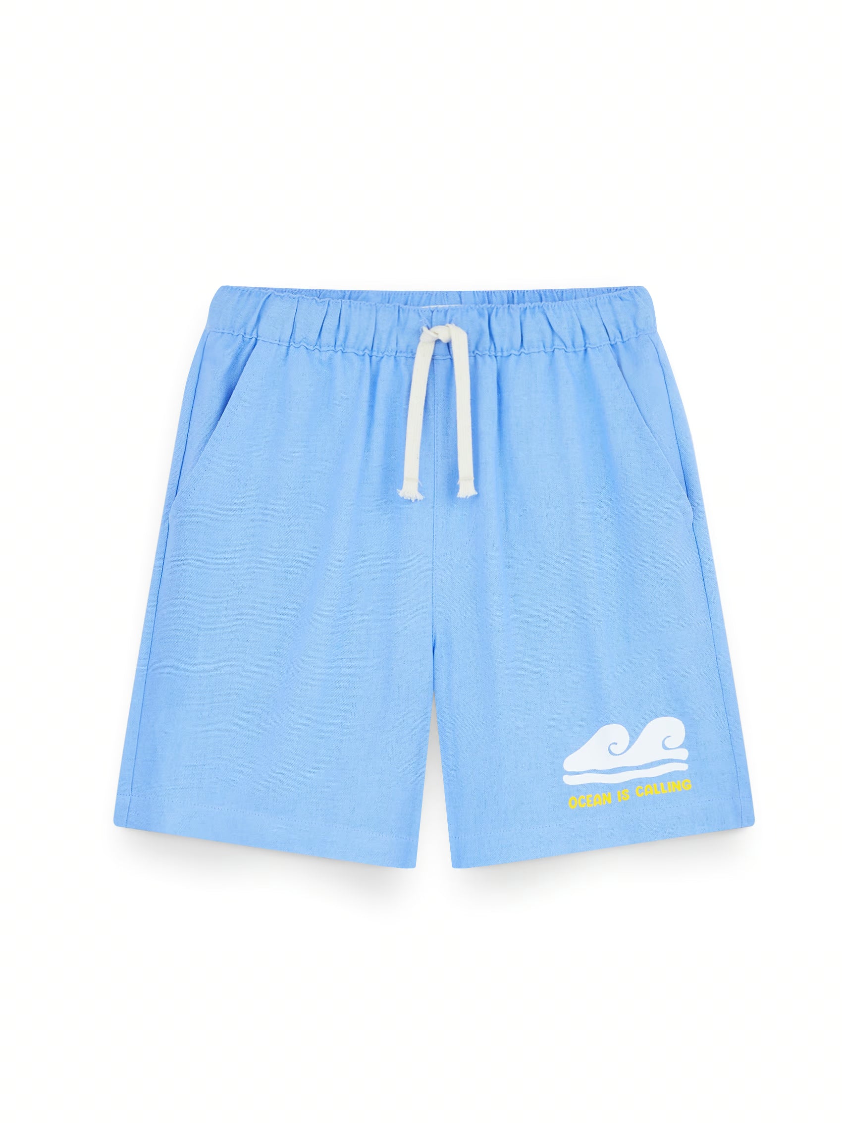 AIIZ Boy's Printed Easy Shorts (Blue / 4-5Y)