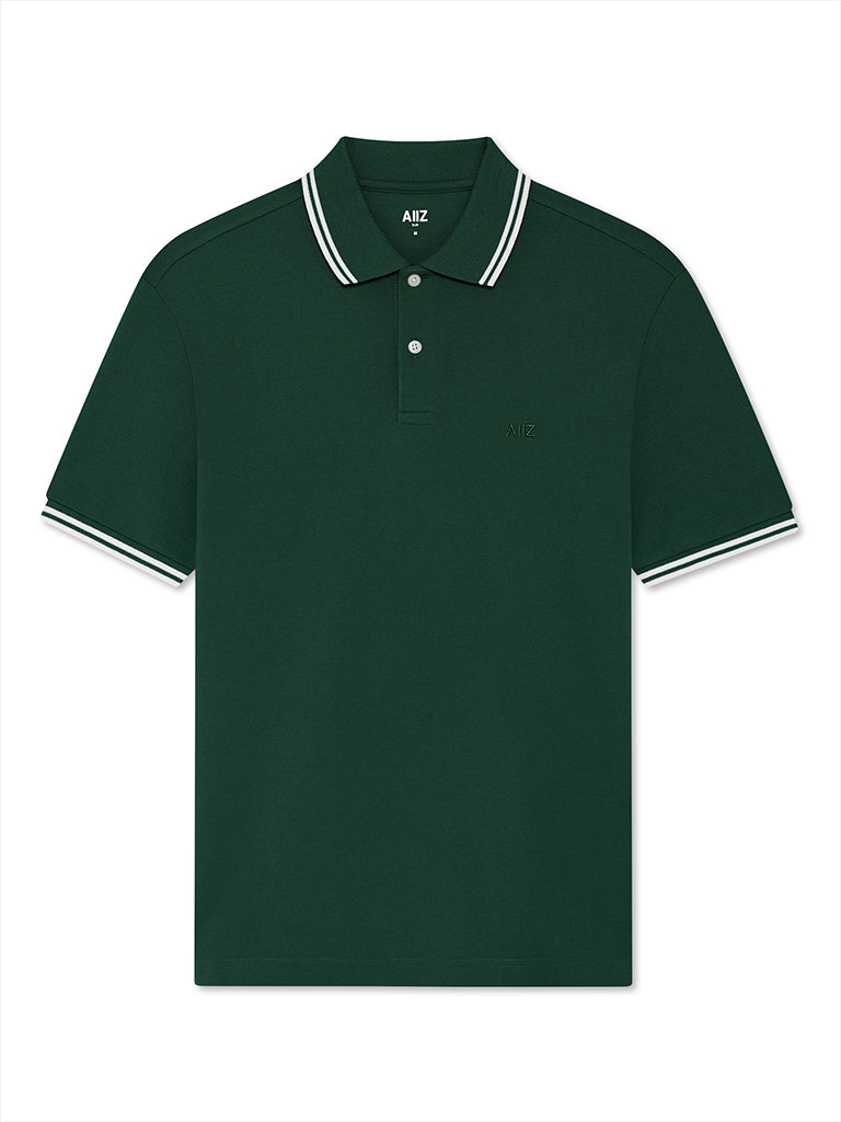 Men’s Tipping Polo Shirts (Dark Green / S)