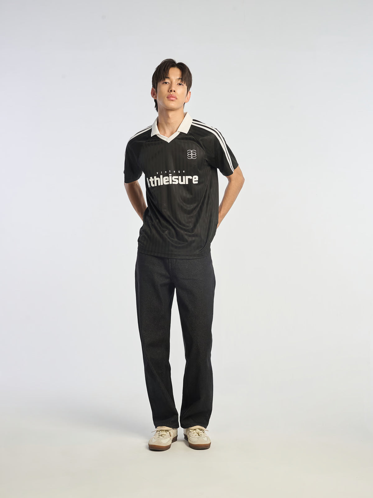 AIIZ Men's Pinstripe Polo Shirt