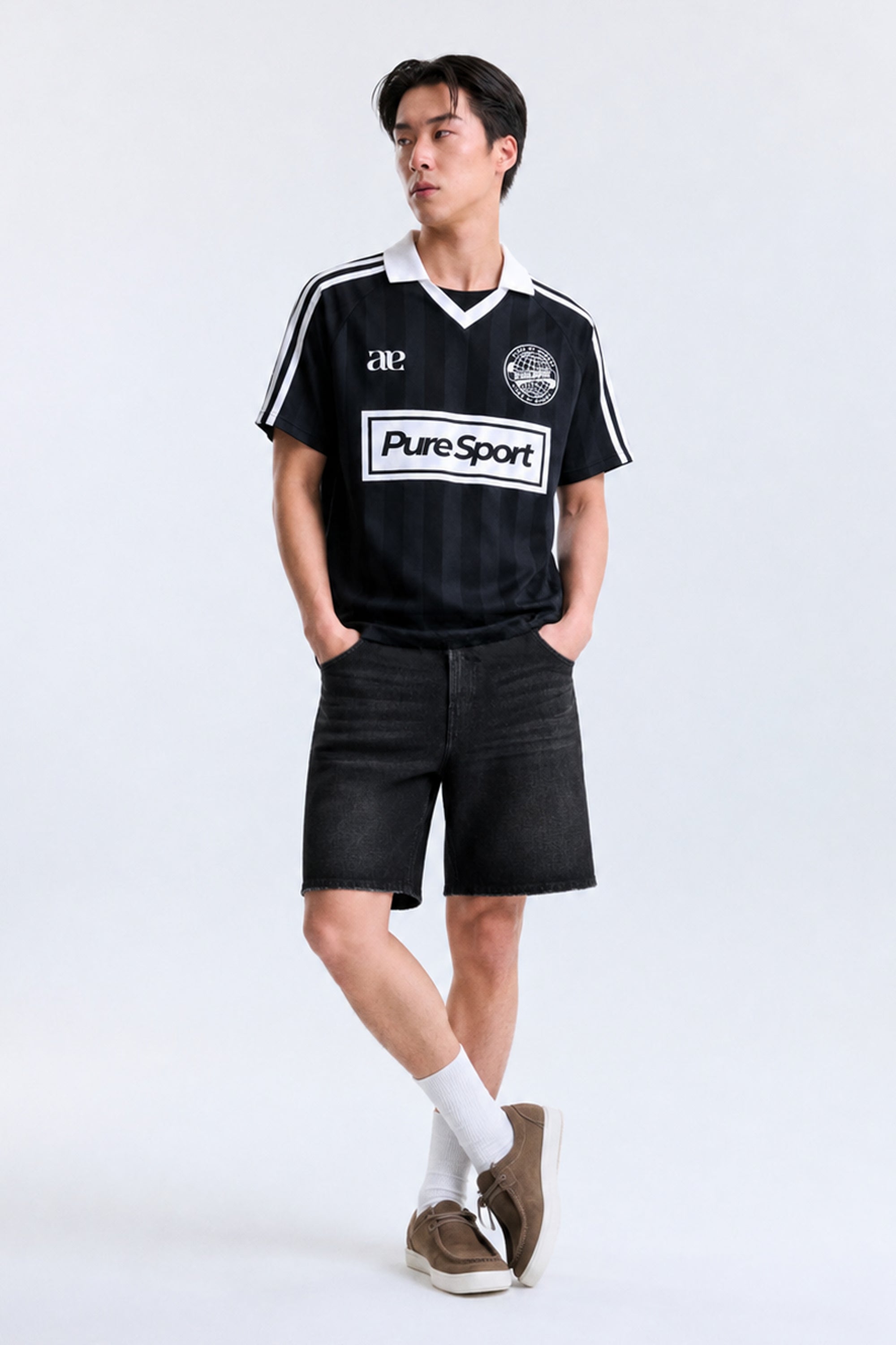 AIIZ Men's Football Polo Shirt (Black / S)