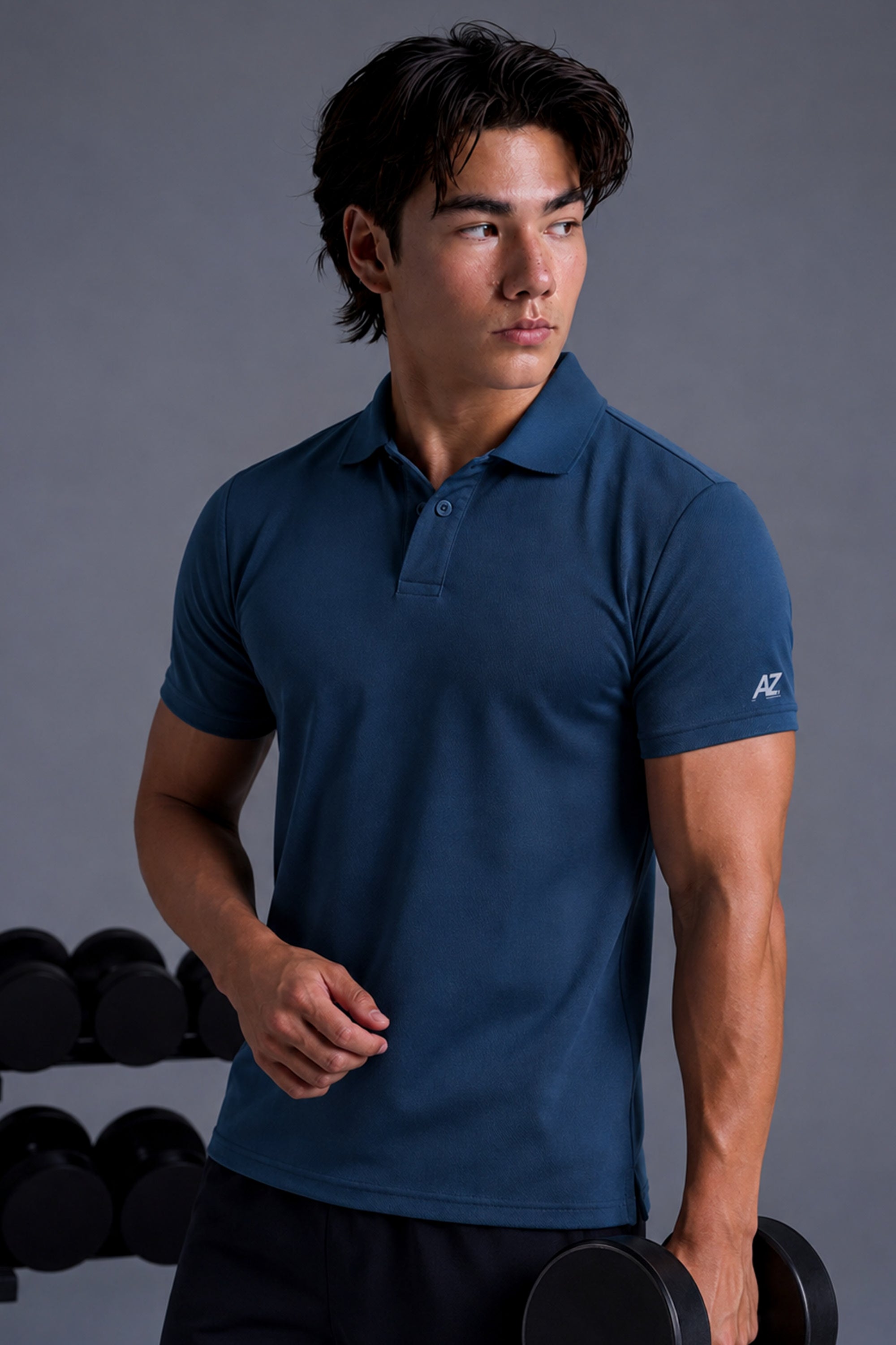 AIIZ Men's Mesh Quick Dry Active Polo Shirt