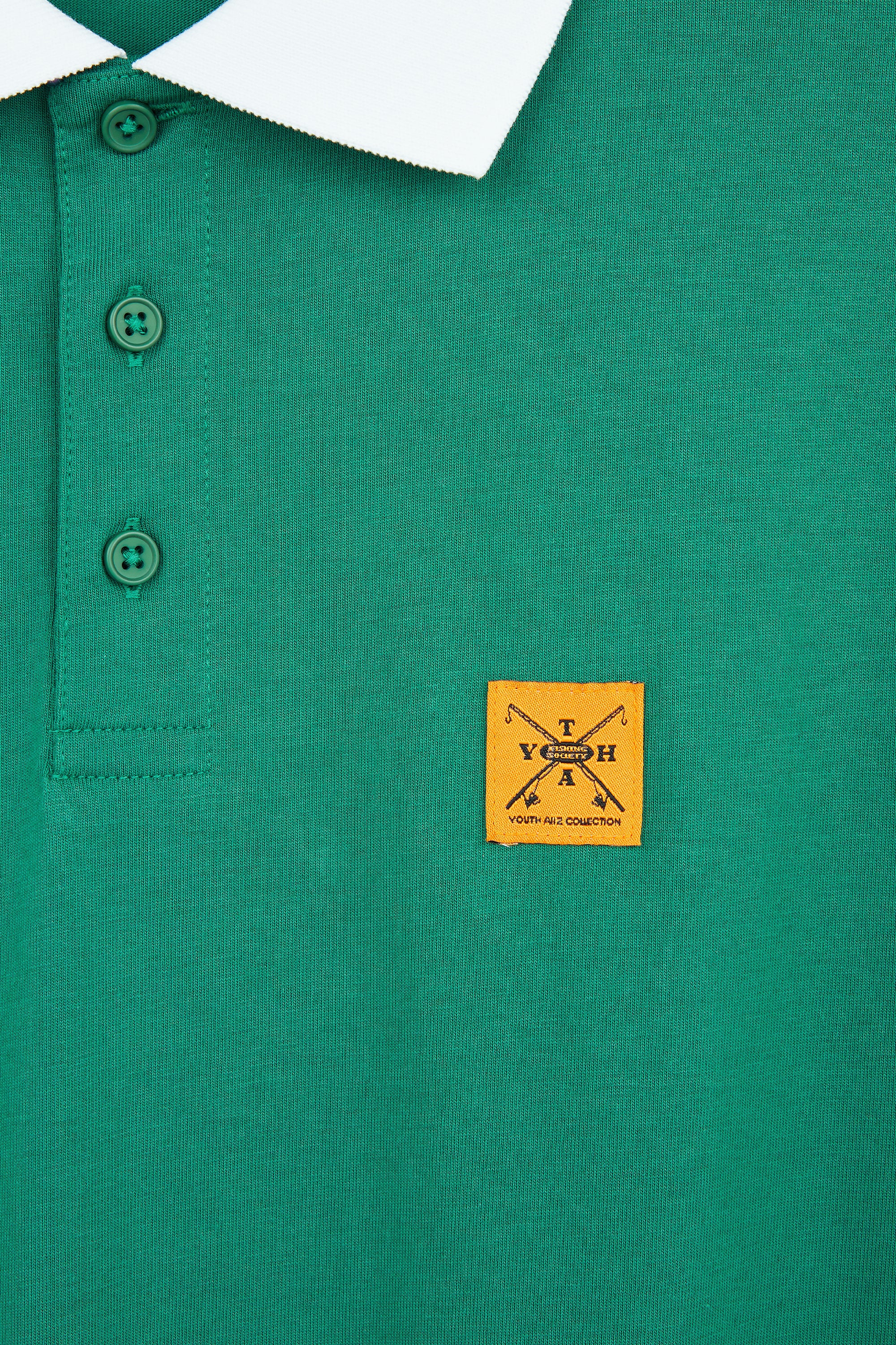 AIIZ Men’s Fishing Society Club Contrast Open Collar Polo Shirt