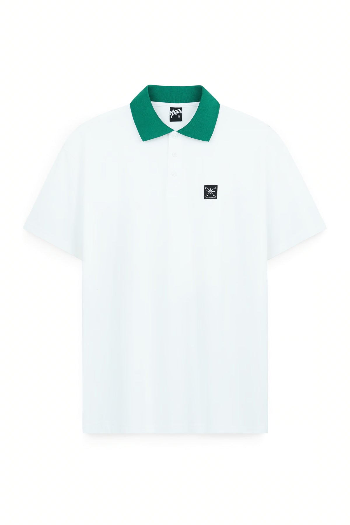 AIIZ Men’s Fishing Society Club Contrast Open Collar Polo Shirt (White / S)