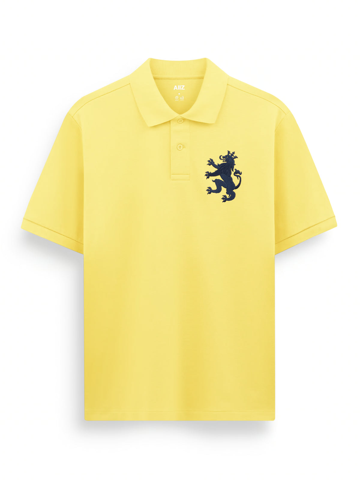 Men's Big Lion Pique Polo Shirt (Yellow / S)