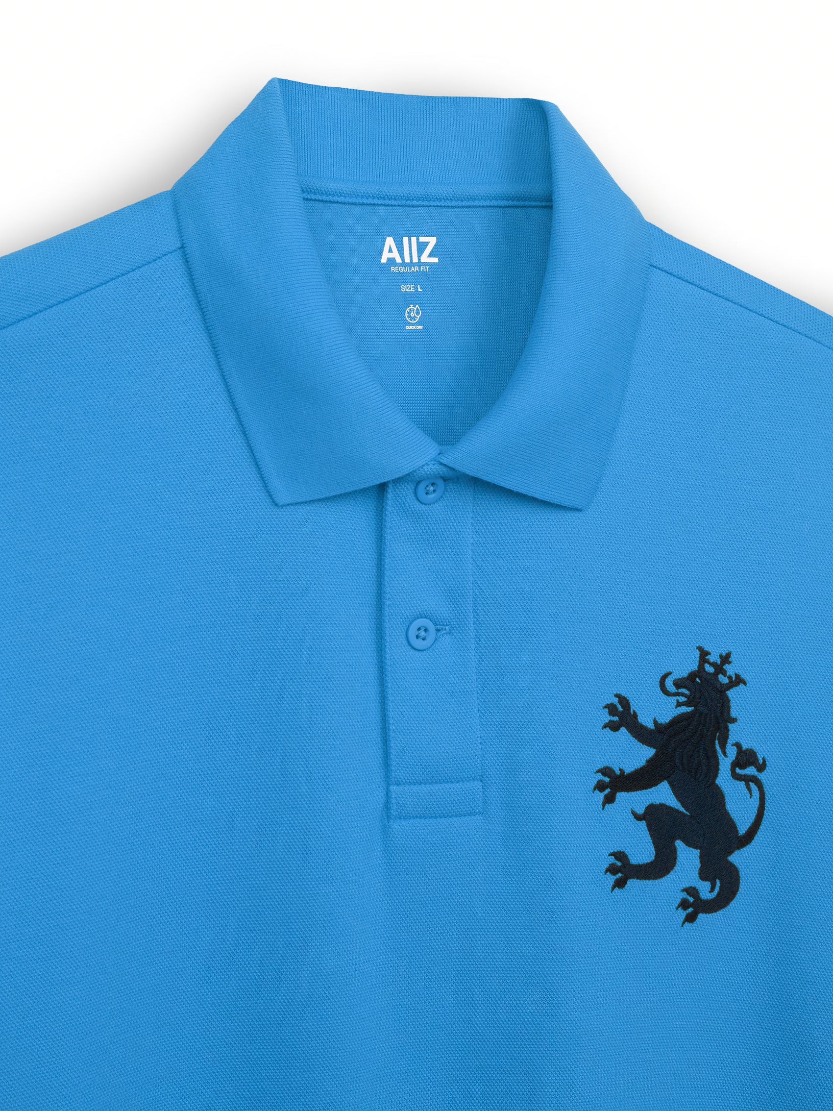 AIIZ Men's Big Lion Pique Polo Shirt
