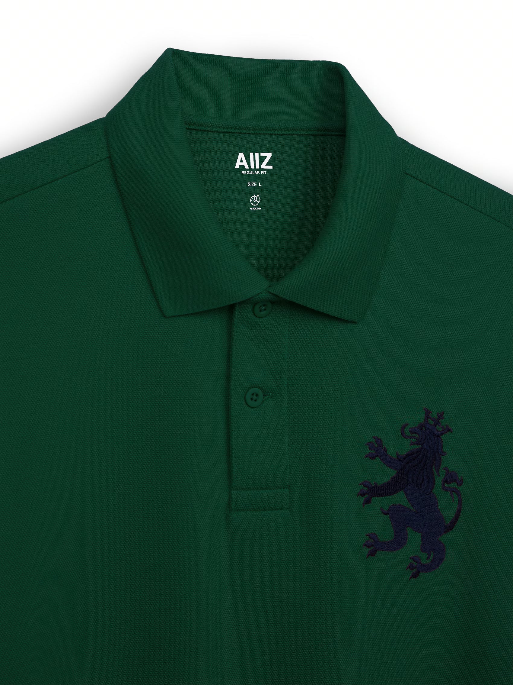 AIIZ Men's Big Lion Pique Polo Shirt
