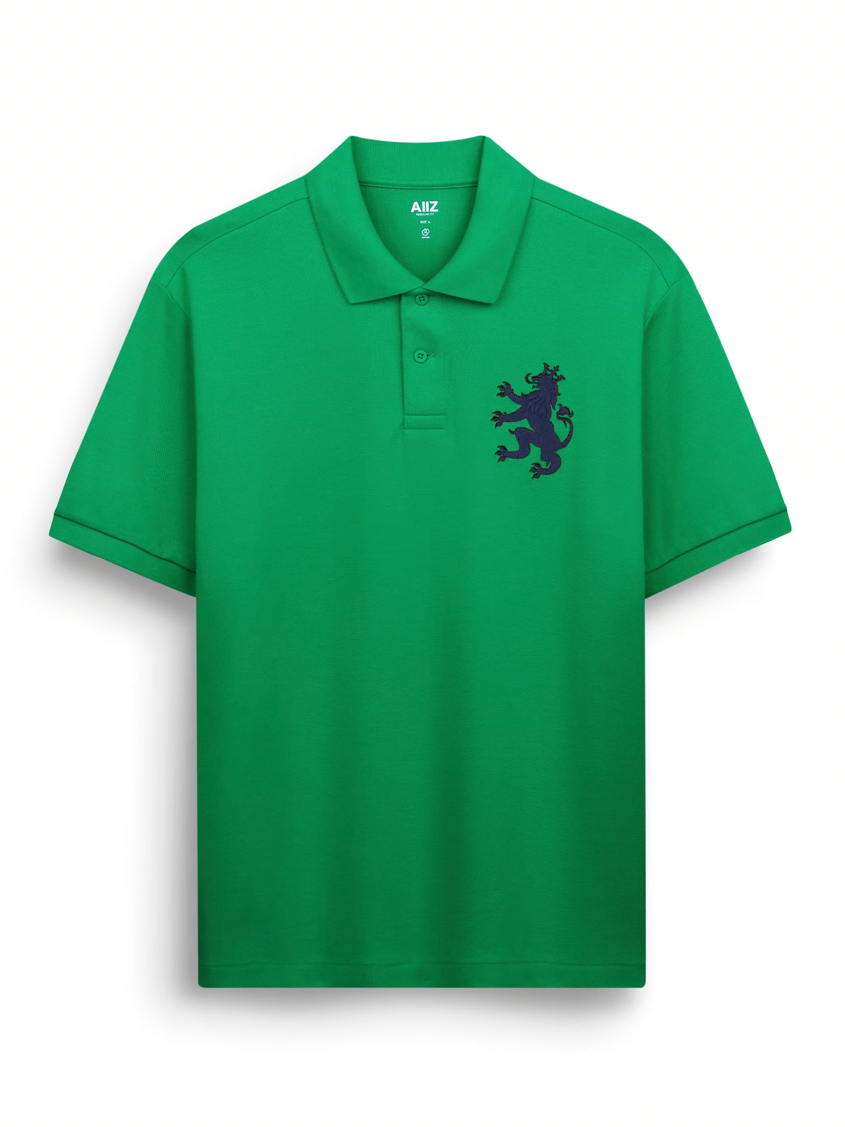 AIIZ Men's Big Lion Pique Polo Shirt