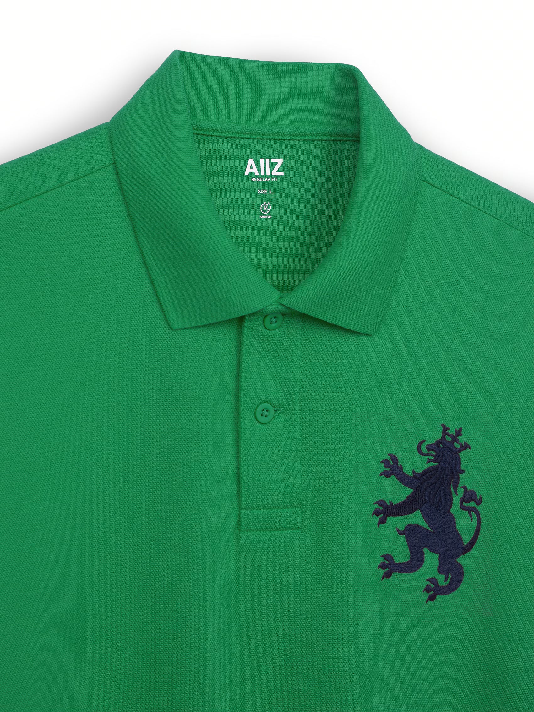 AIIZ Men's Big Lion Pique Polo Shirt