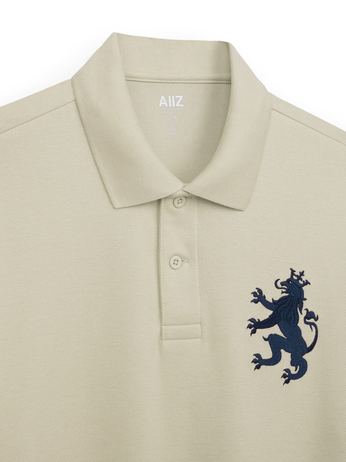 AIIZ Men's Big Lion Pique Polo Shirt