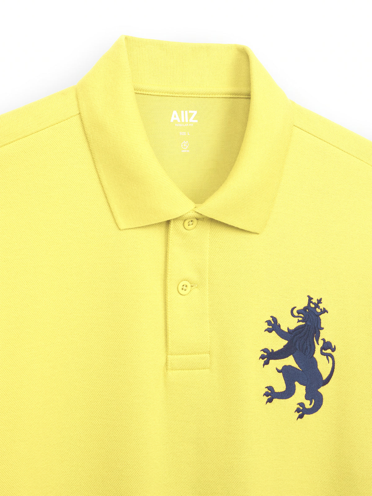 AIIZ Men's Big Lion Pique Polo Shirt