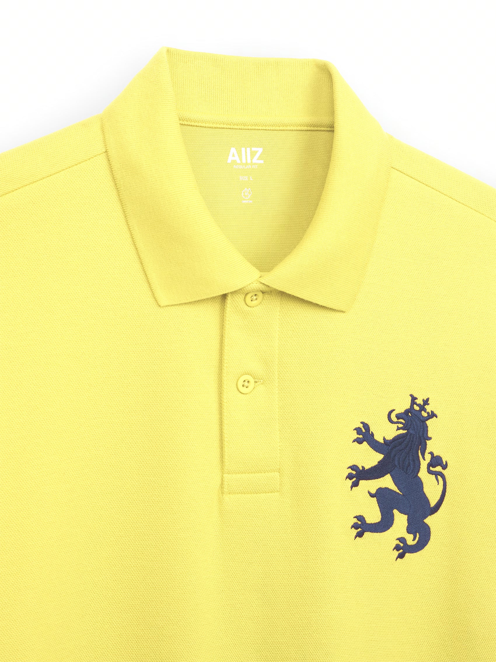 AIIZ Men's Big Lion Pique Polo Shirt