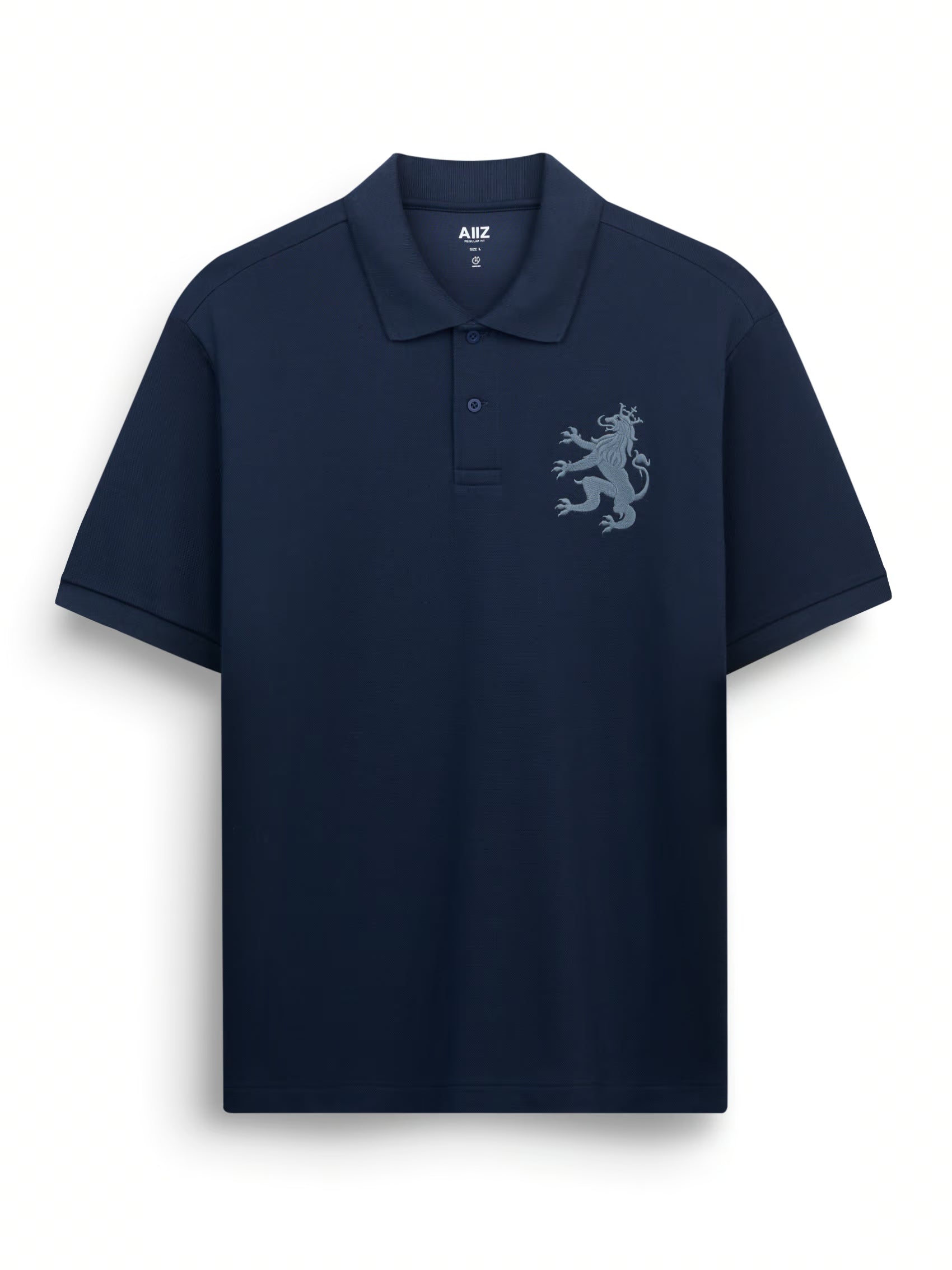 AIIZ Men's Big Lion Pique Polo Shirt