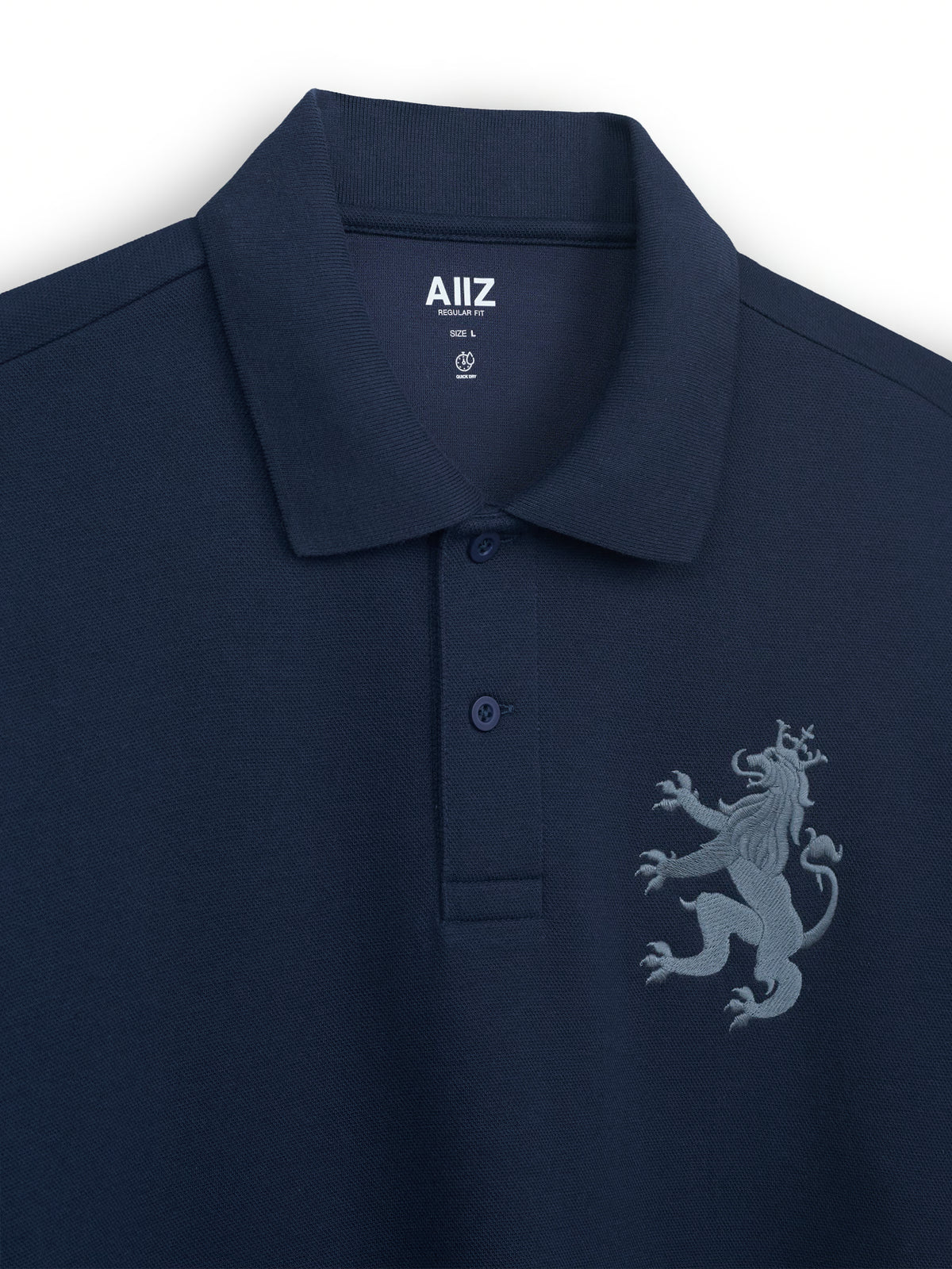 AIIZ Men's Big Lion Pique Polo Shirt