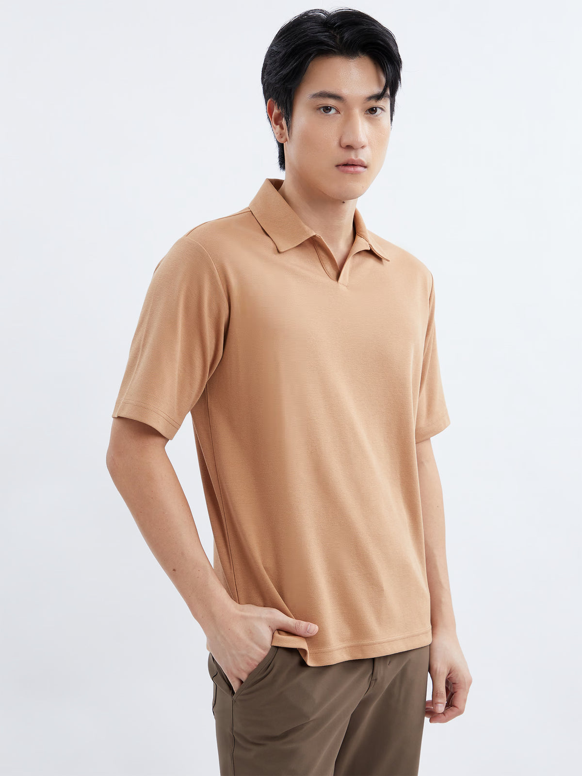 AIIZ Men’s Open Collar Polo Shirt