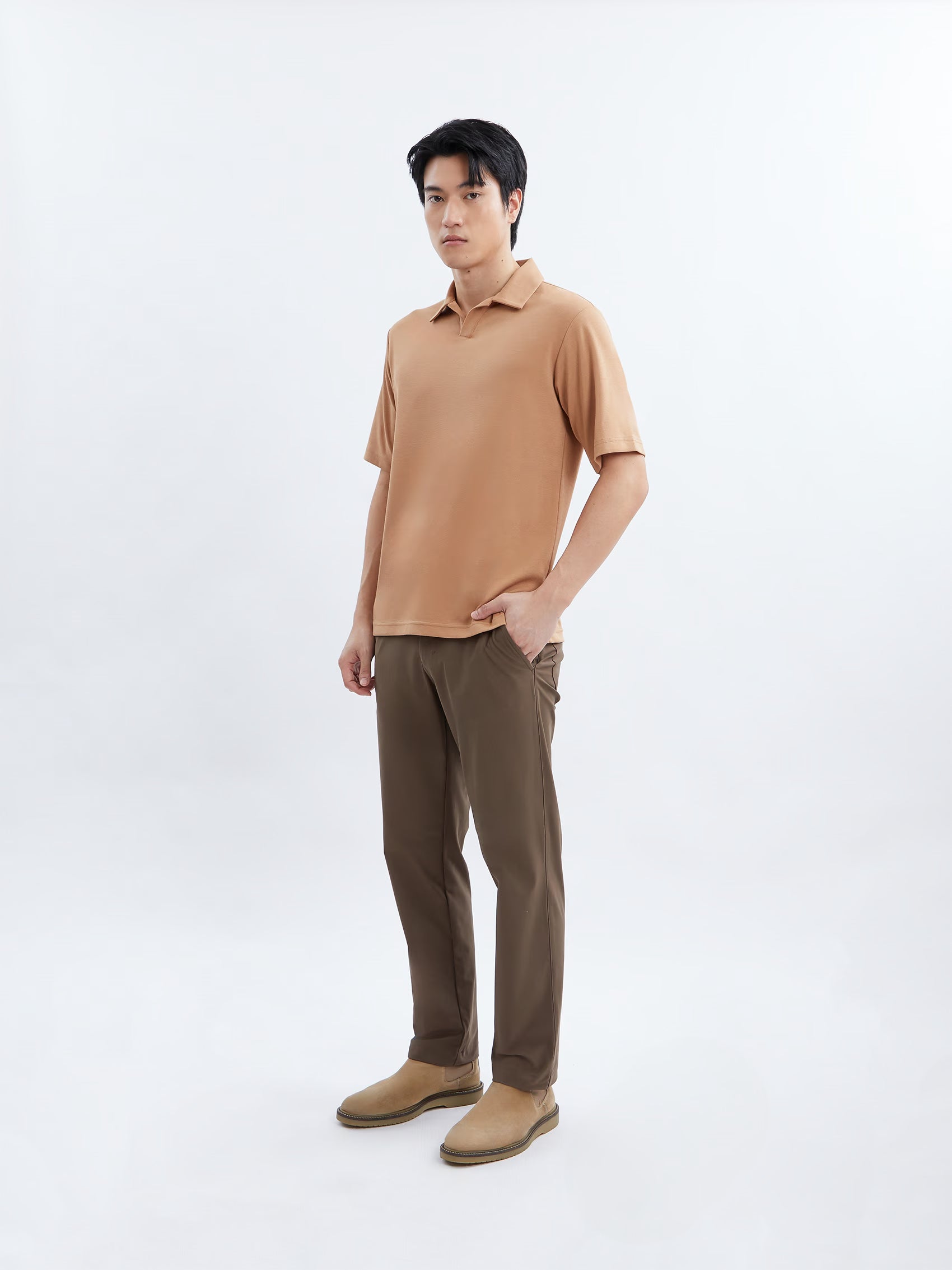 AIIZ Men’s Open Collar Polo Shirt