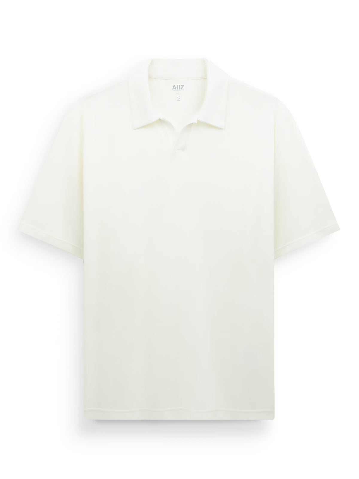 AIIZ Men’s Open Collar Polo Shirt (Cream / S)