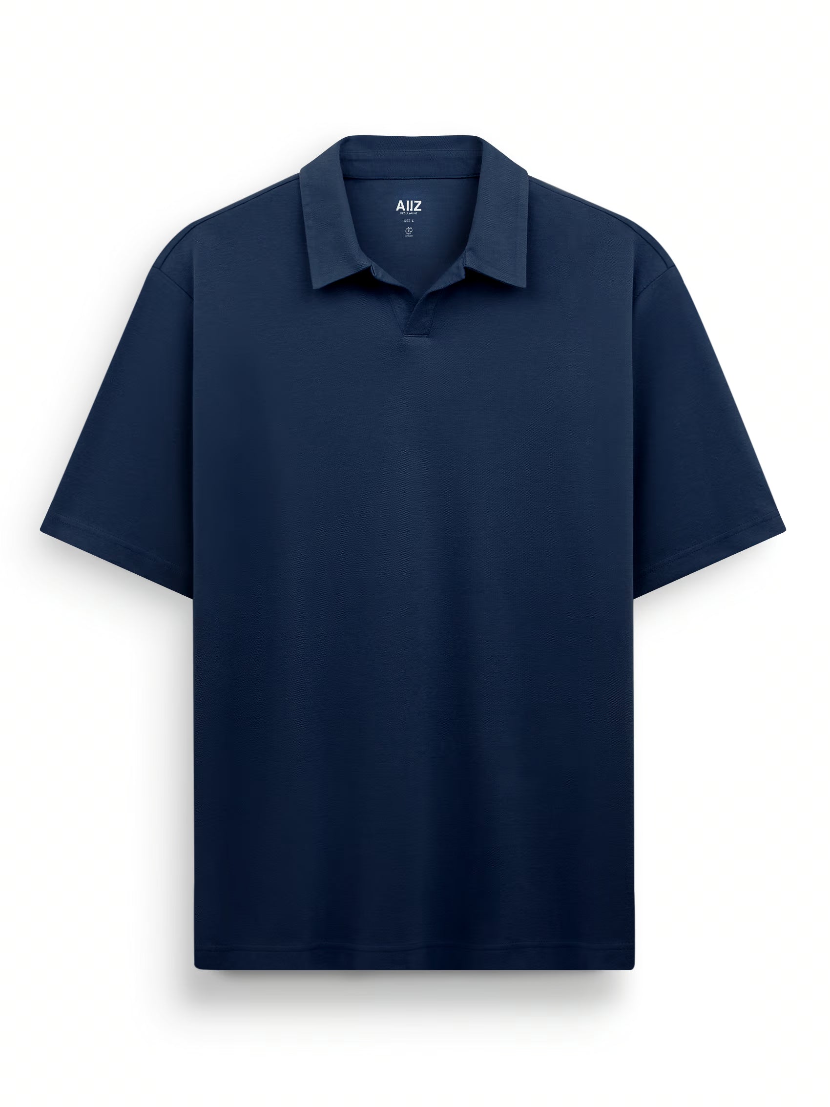 AIIZ Men’s Open Collar Polo Shirt (Navy / S)