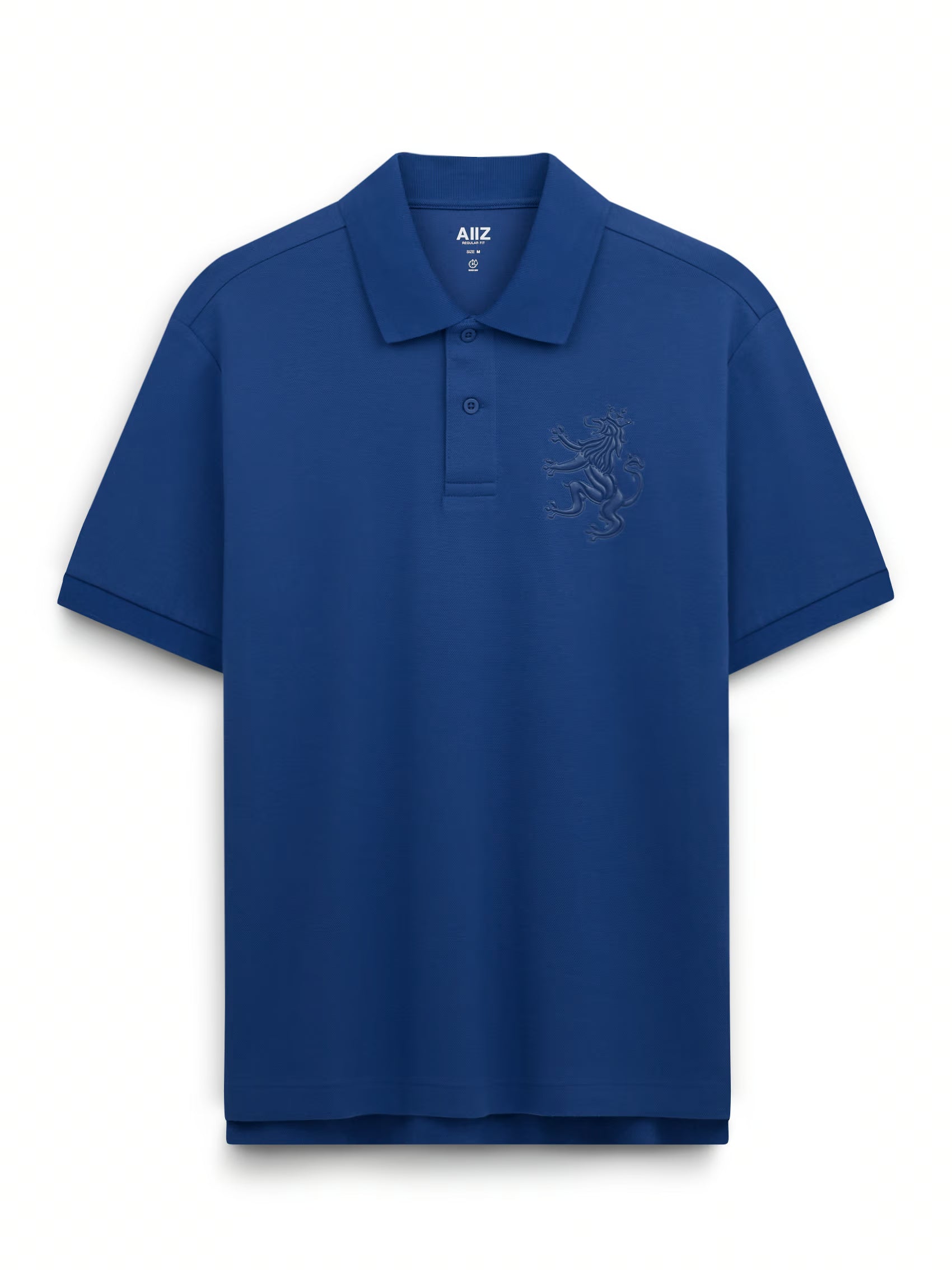 AIIZ Men's Big Lion Pique Polo Shirt