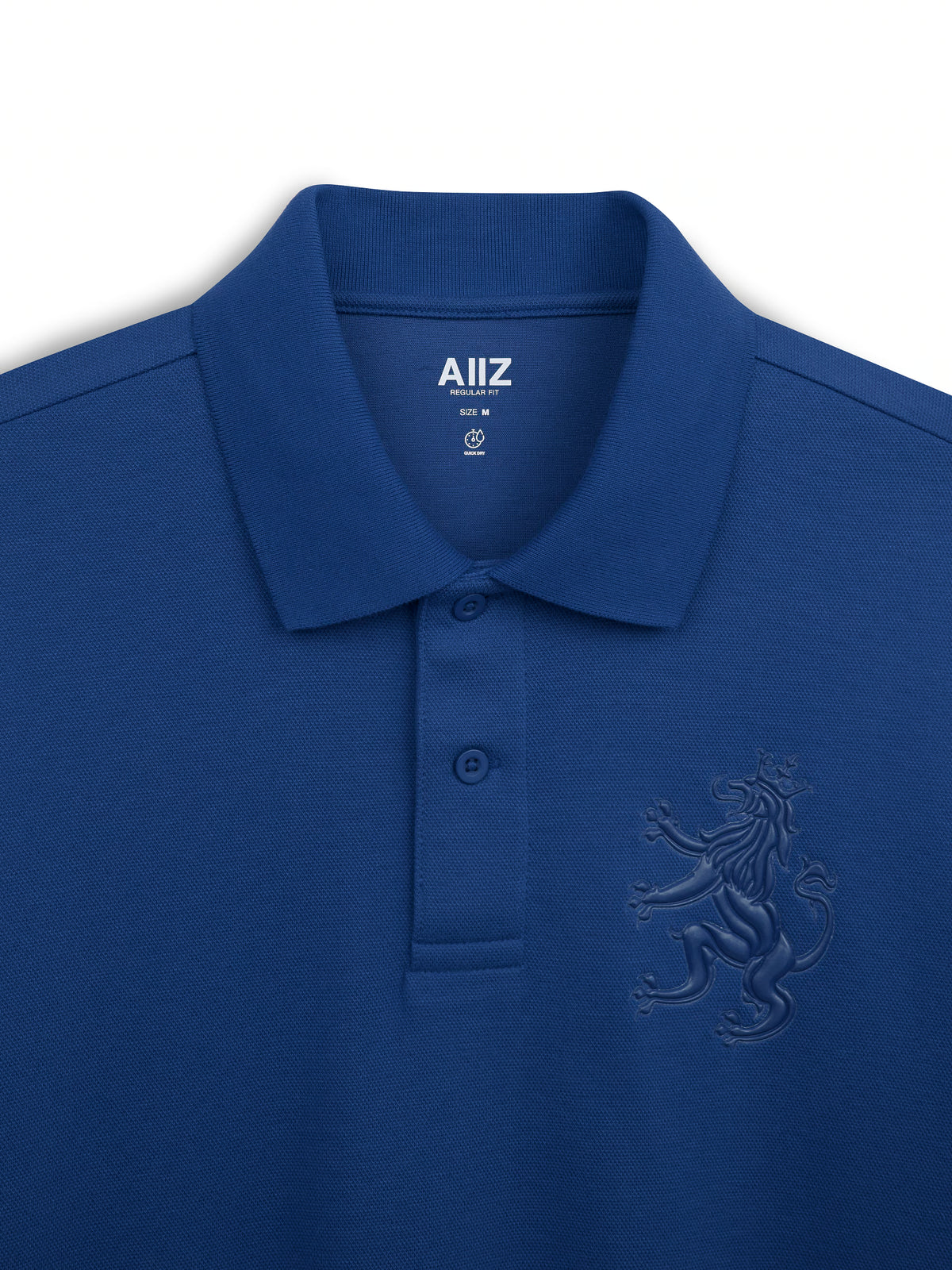 AIIZ Men's Big Lion Pique Polo Shirt