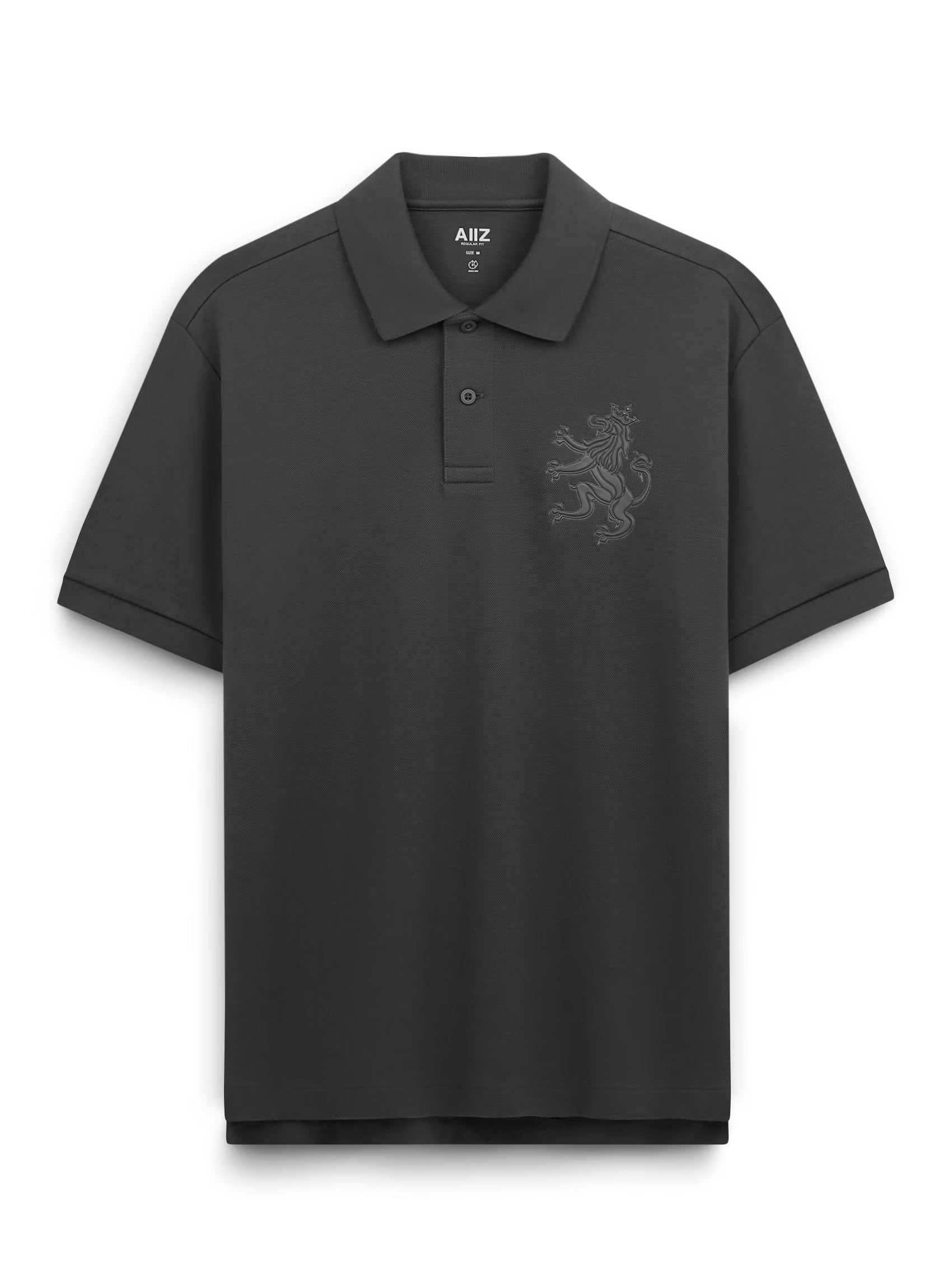AIIZ Men's Big Lion Pique Polo Shirt