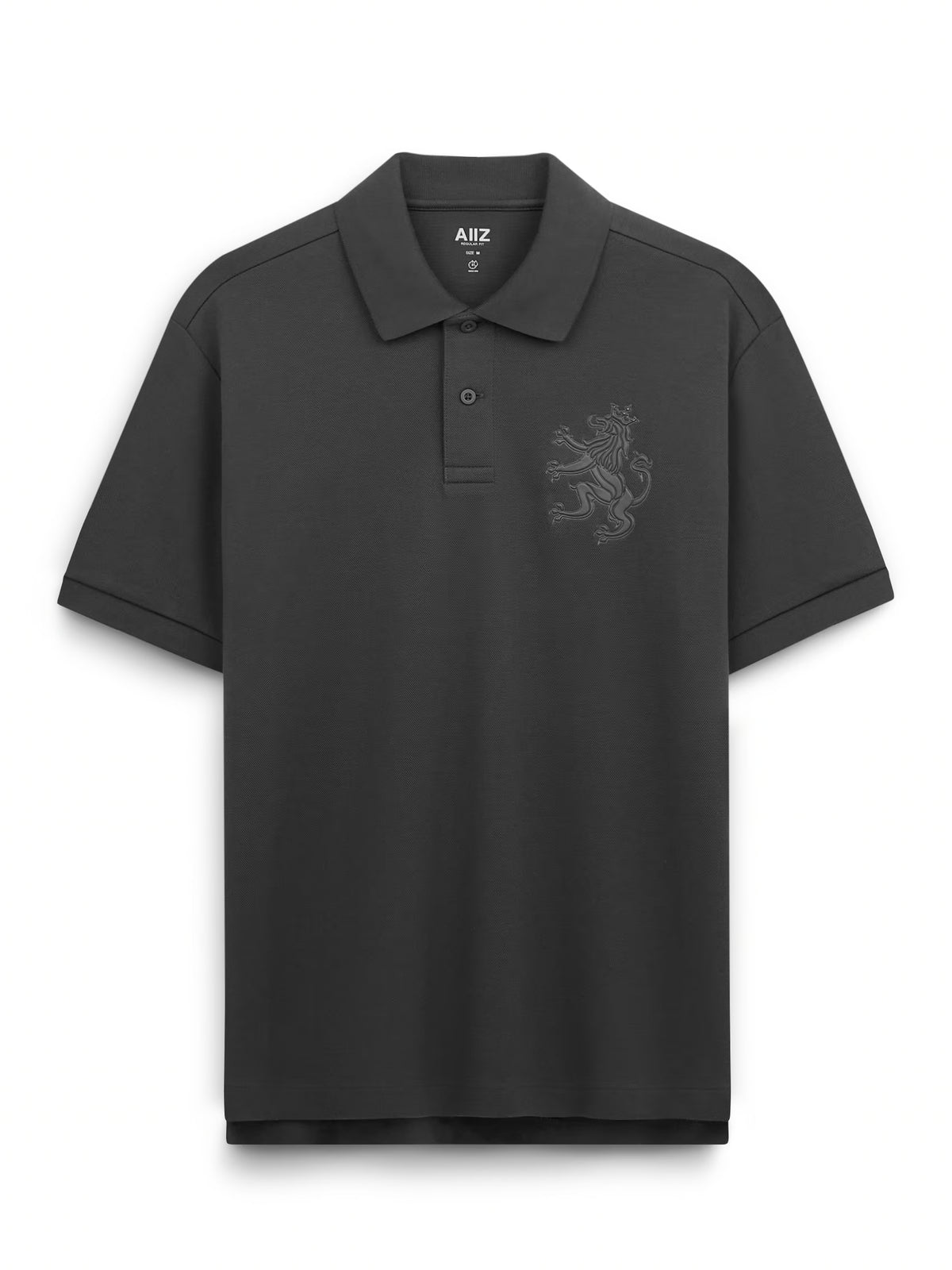 AIIZ Men's Big Lion Pique Polo Shirt