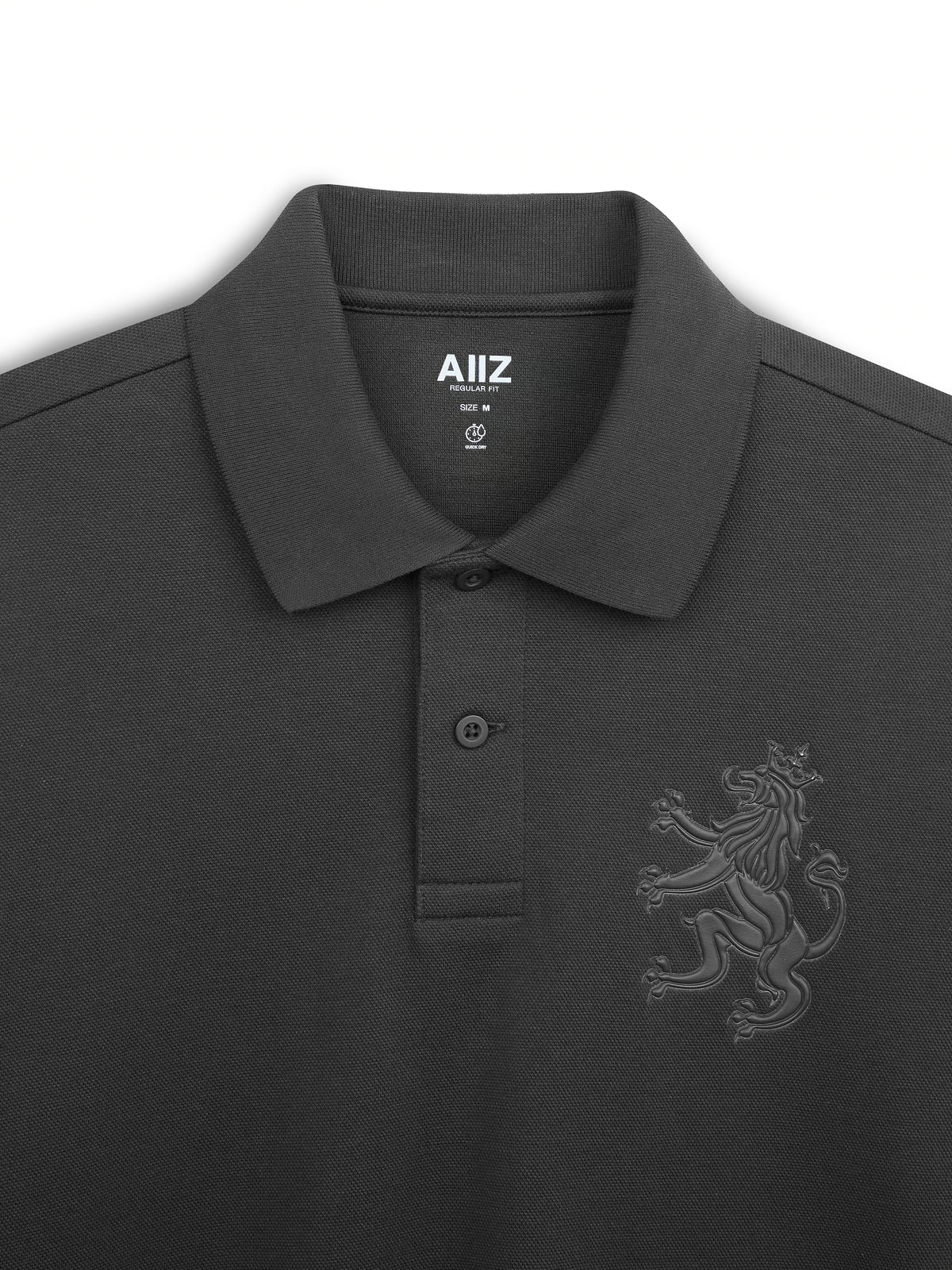 AIIZ Men's Big Lion Pique Polo Shirt
