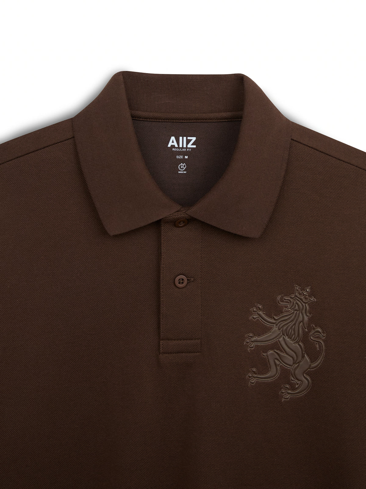 AIIZ Men's Big Lion Pique Polo Shirt
