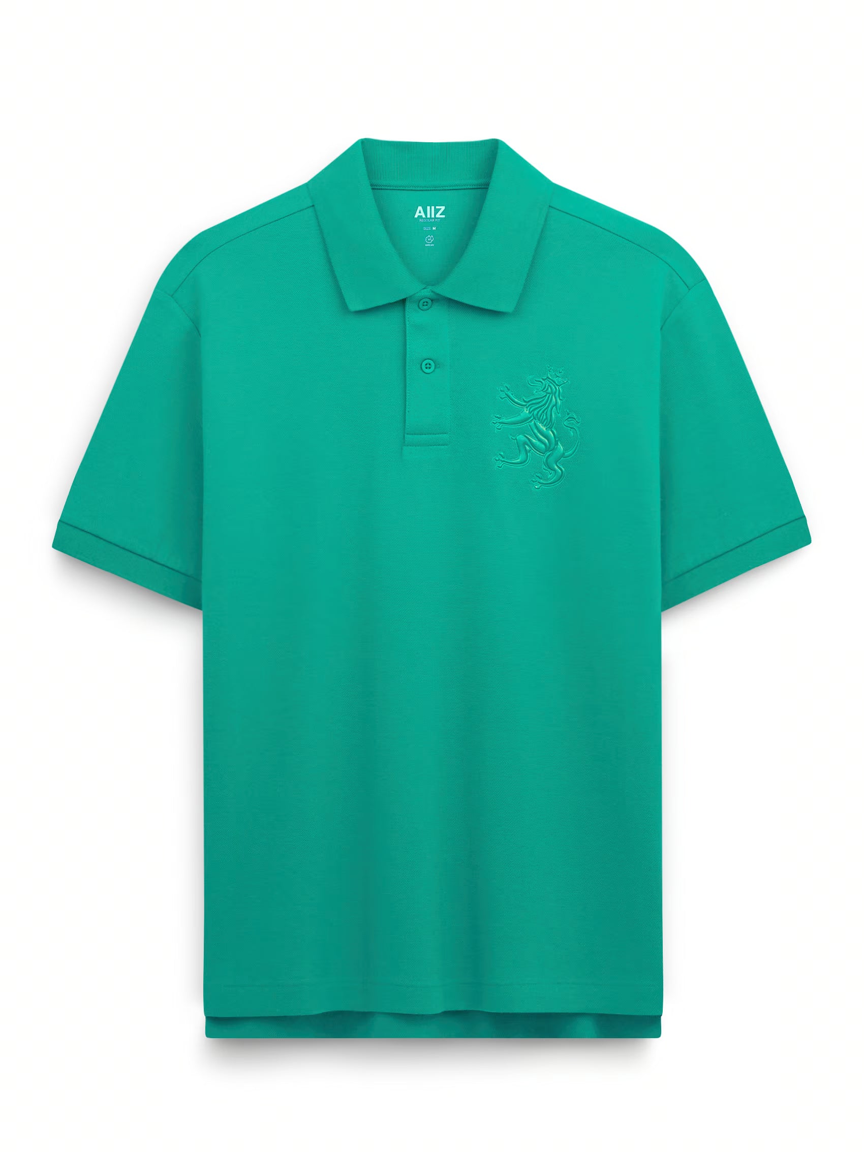 AIIZ Men's Big Lion Pique Polo Shirt