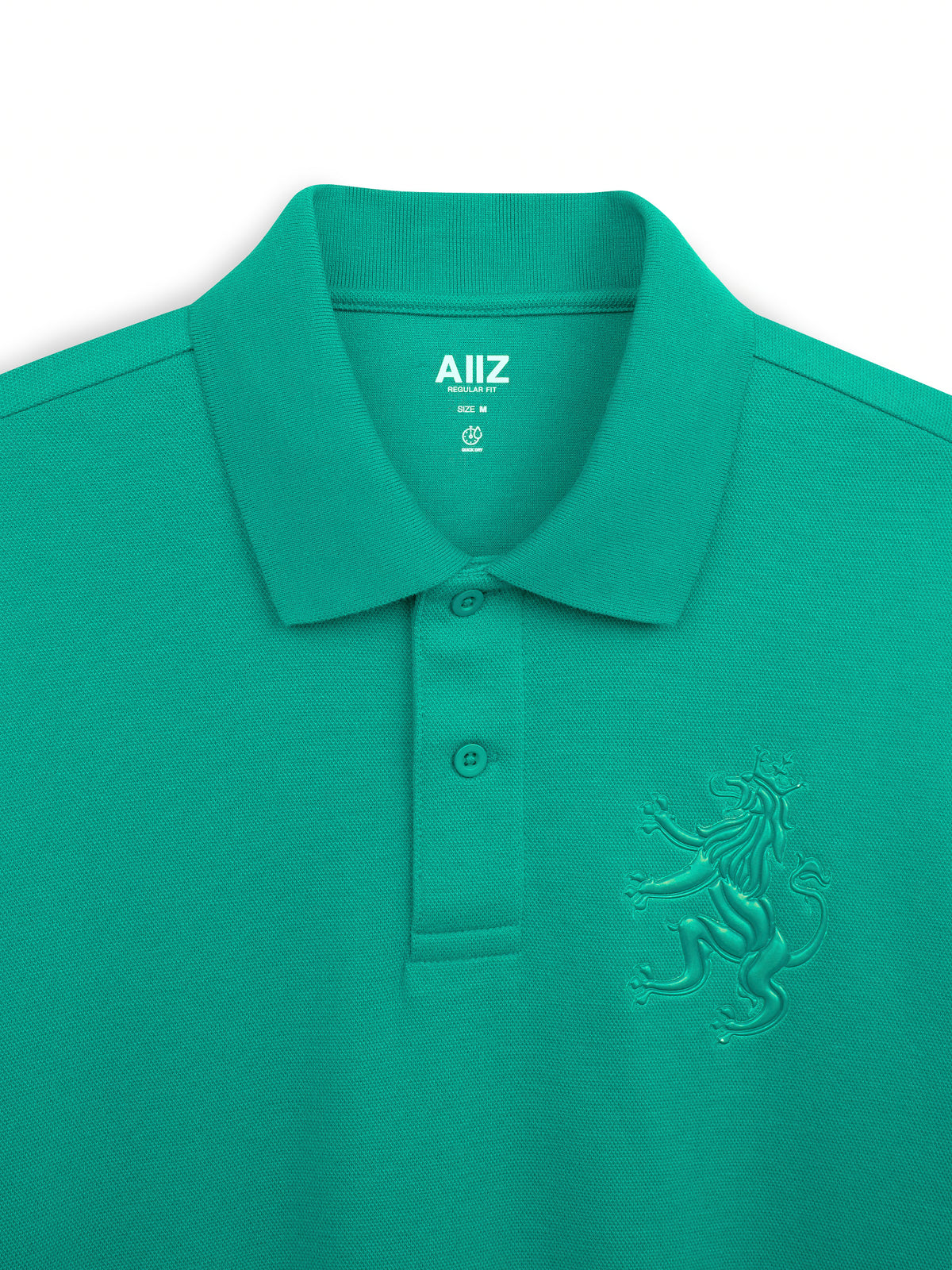 AIIZ Men's Big Lion Pique Polo Shirt