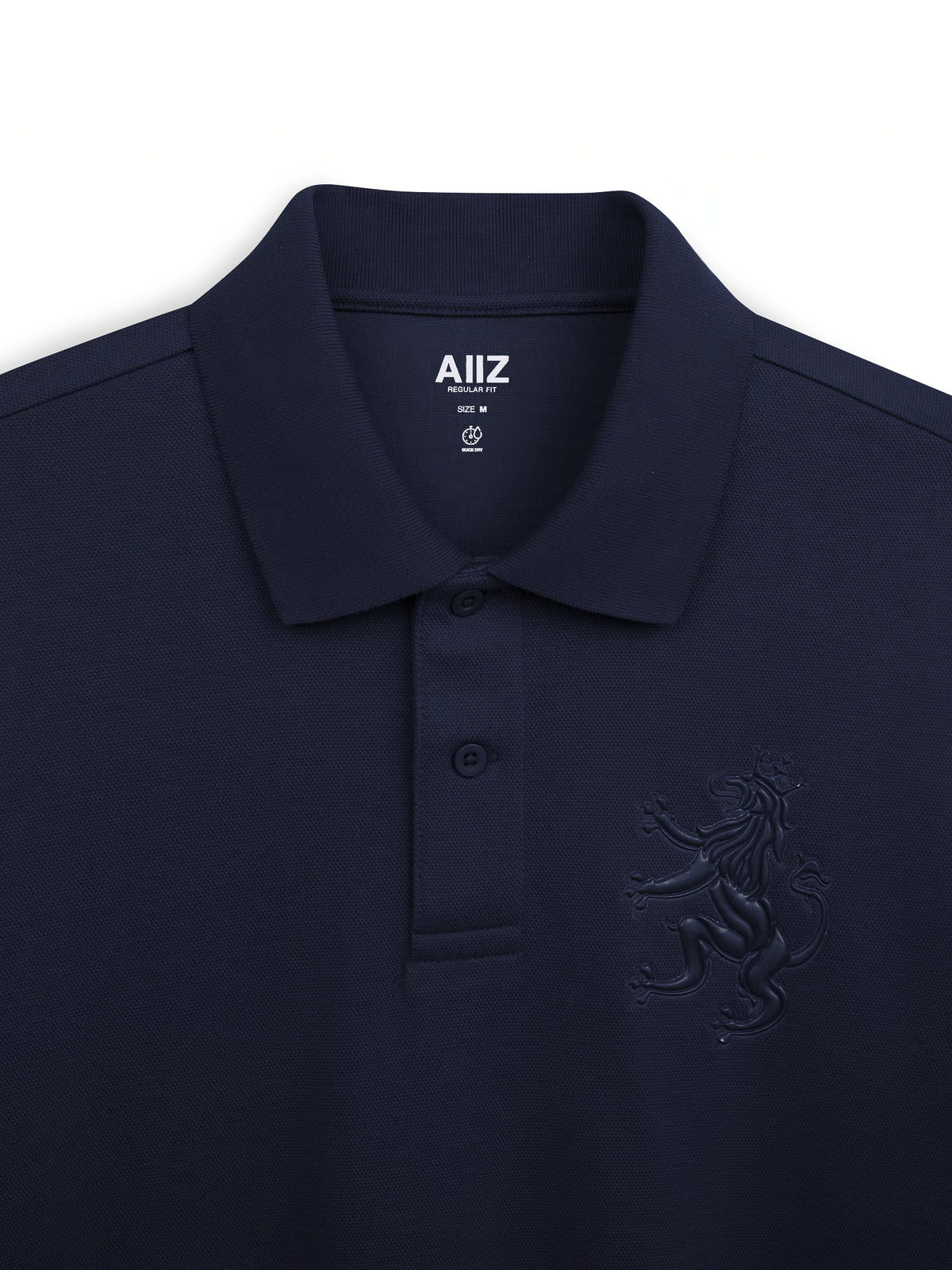 AIIZ Men's Big Lion Pique Polo Shirt