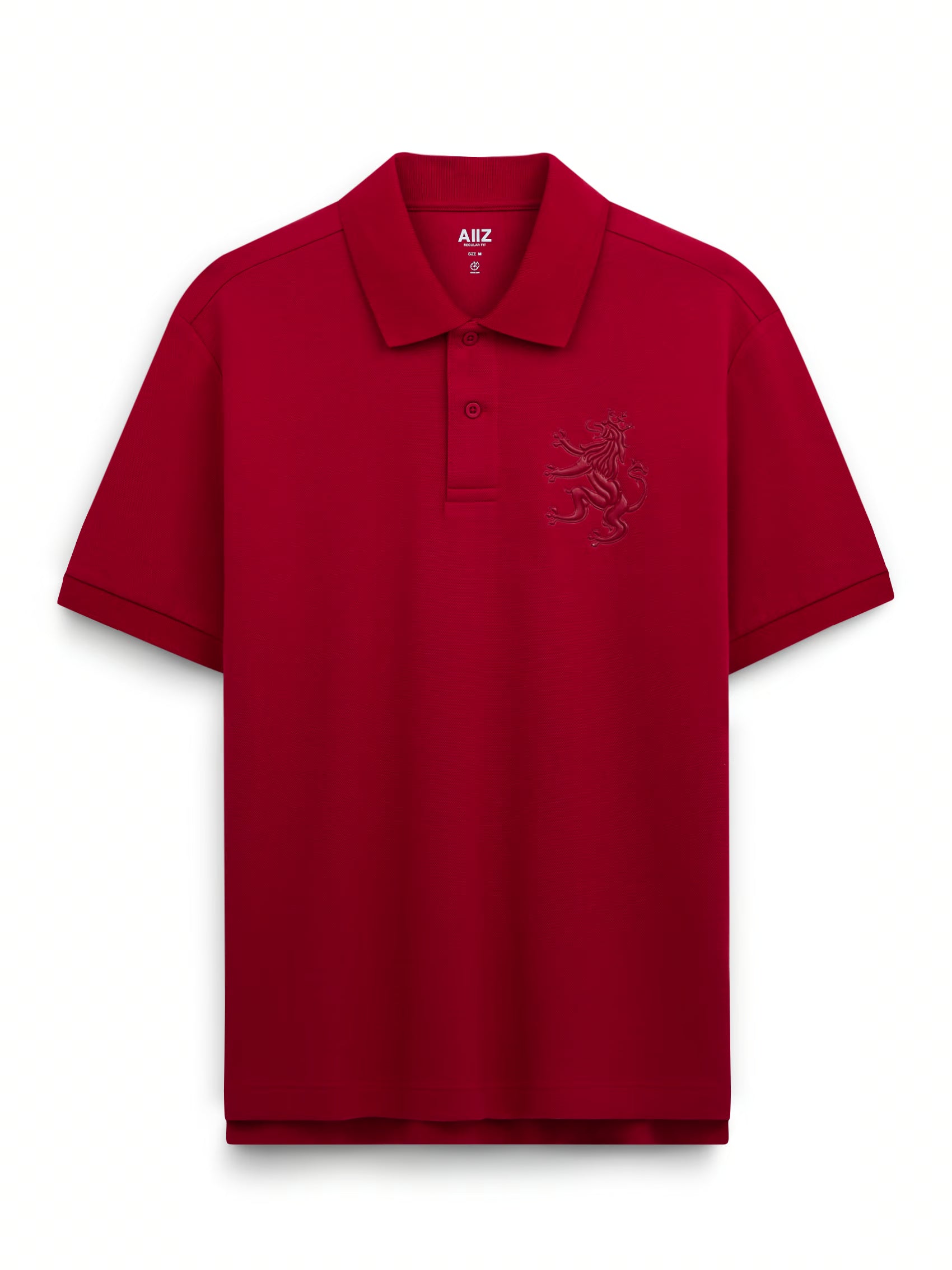 AIIZ Men's Big Lion Pique Polo Shirt