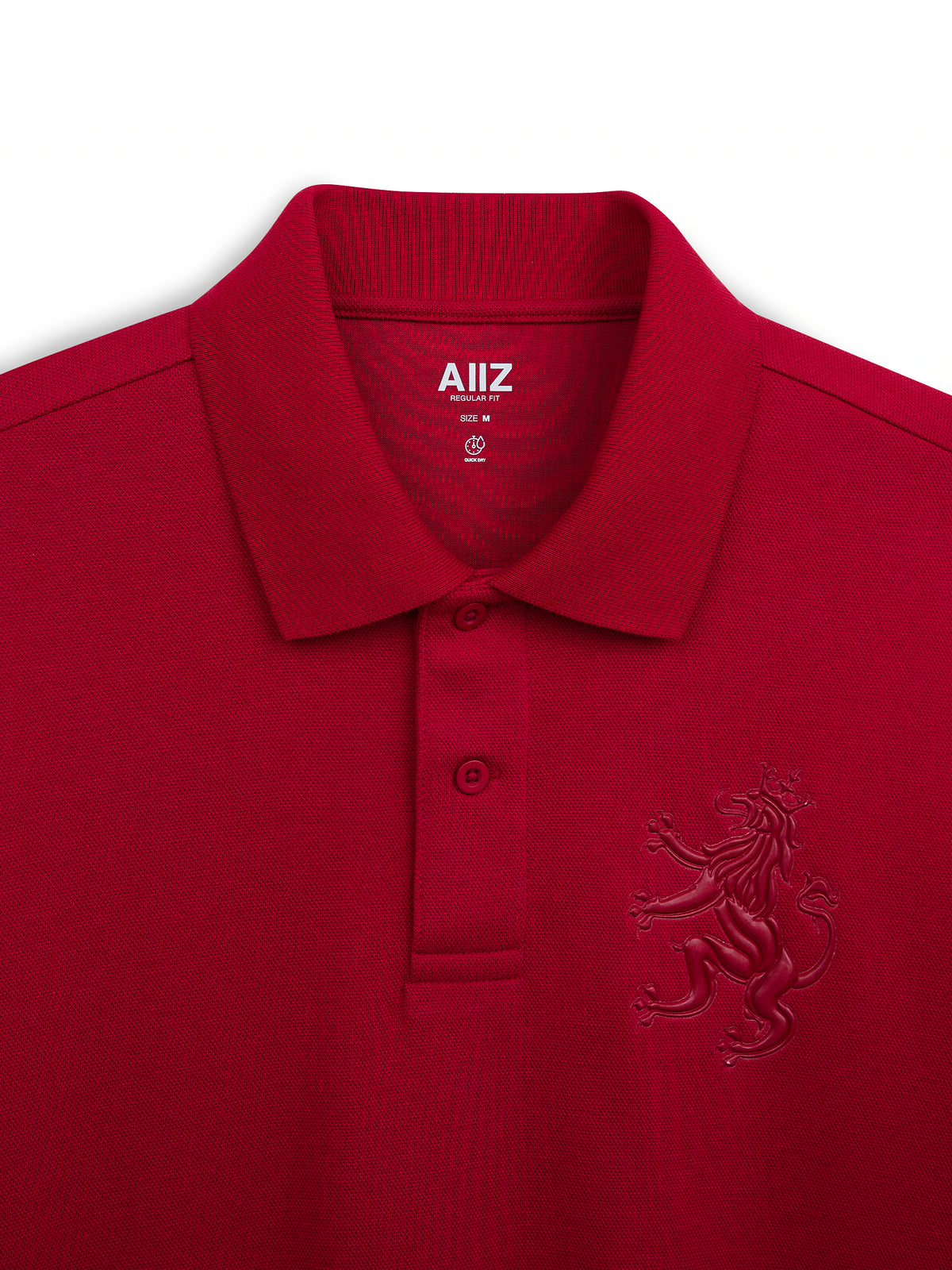 AIIZ Men's Big Lion Pique Polo Shirt