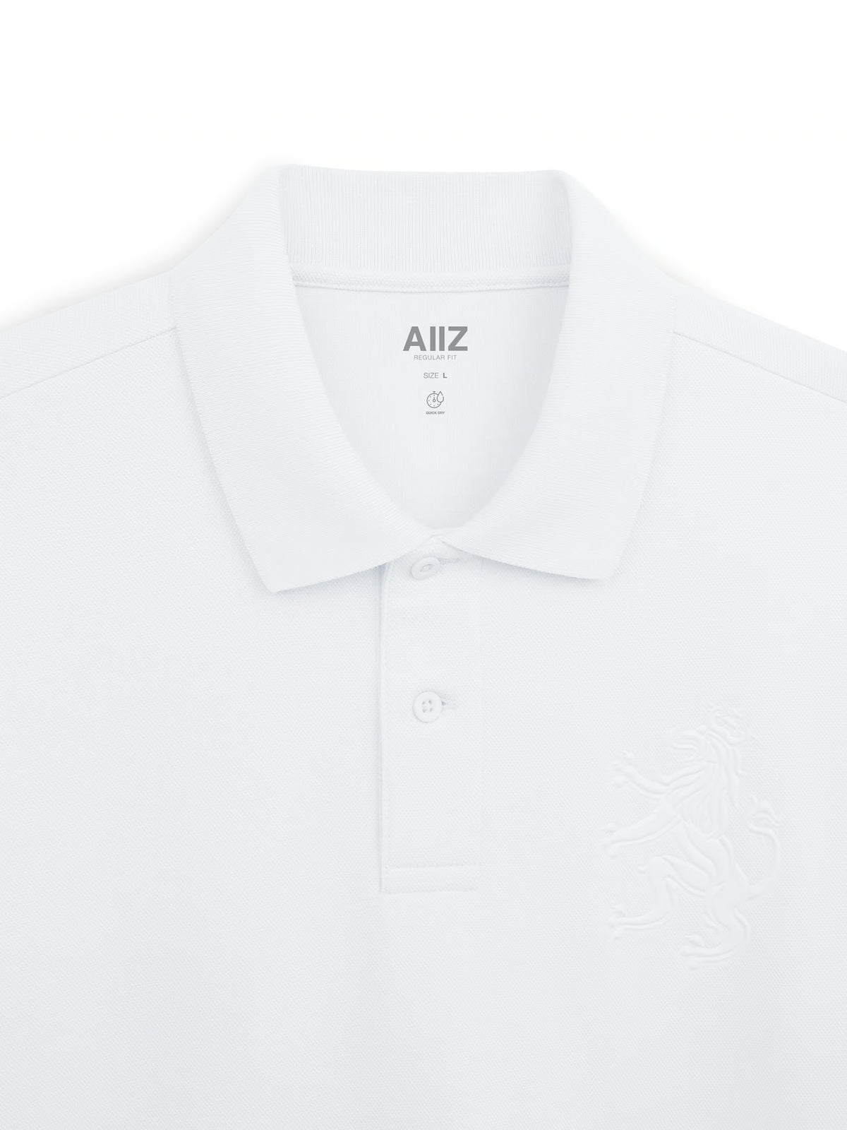 AIIZ Men's Big Lion Pique Polo Shirt